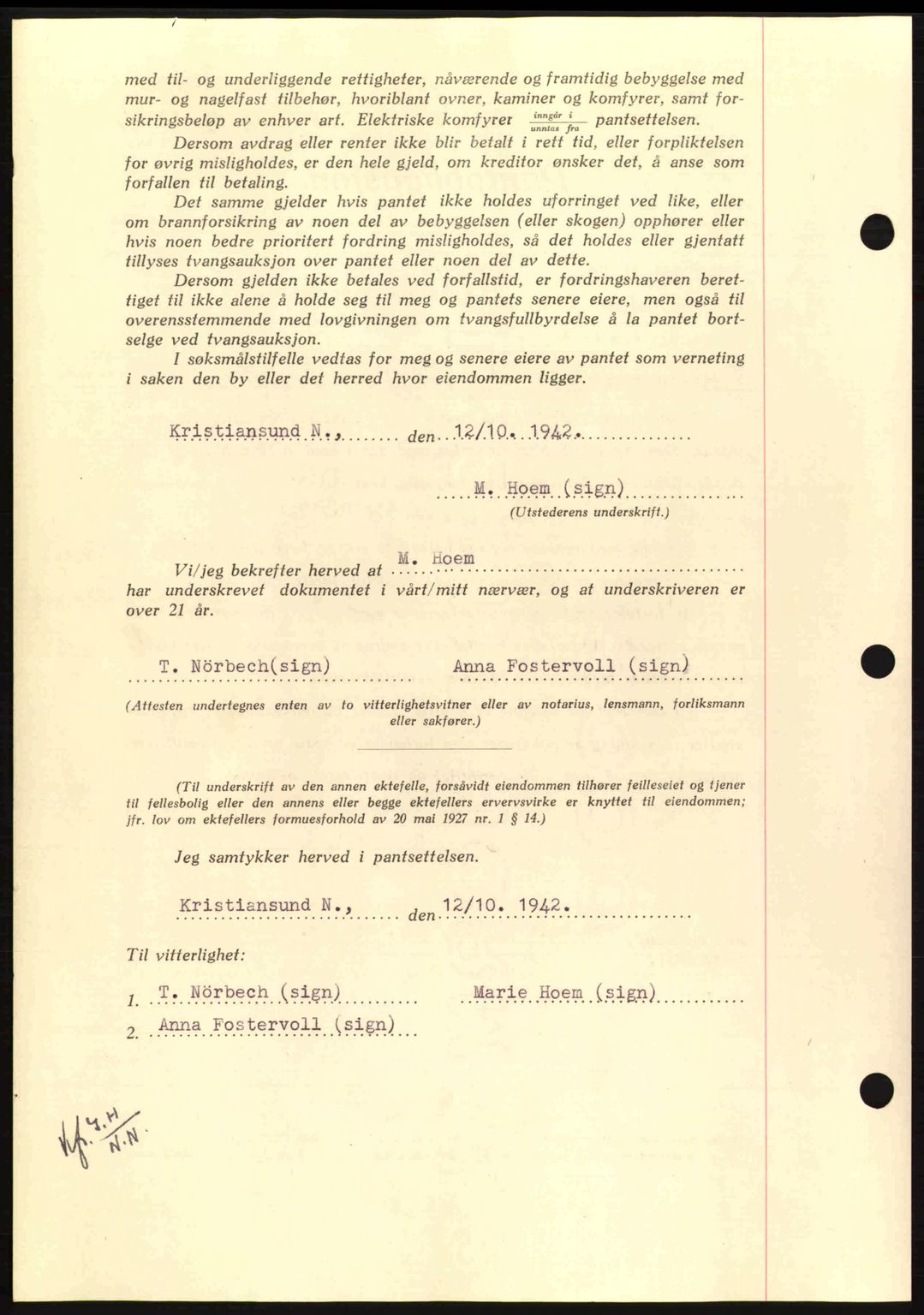 Nordmøre sorenskriveri, AV/SAT-A-4132/1/2/2Ca: Pantebok nr. B90, 1942-1943, Dagboknr: 2847/1942