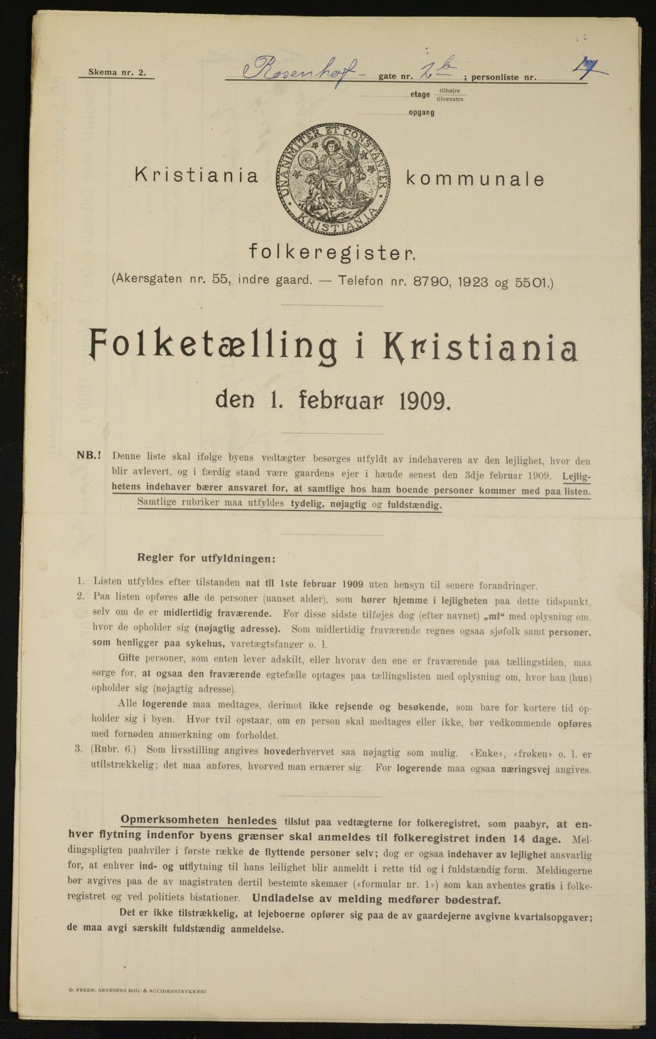 OBA, Kommunal folketelling 1.2.1909 for Kristiania kjøpstad, 1909, s. 75870