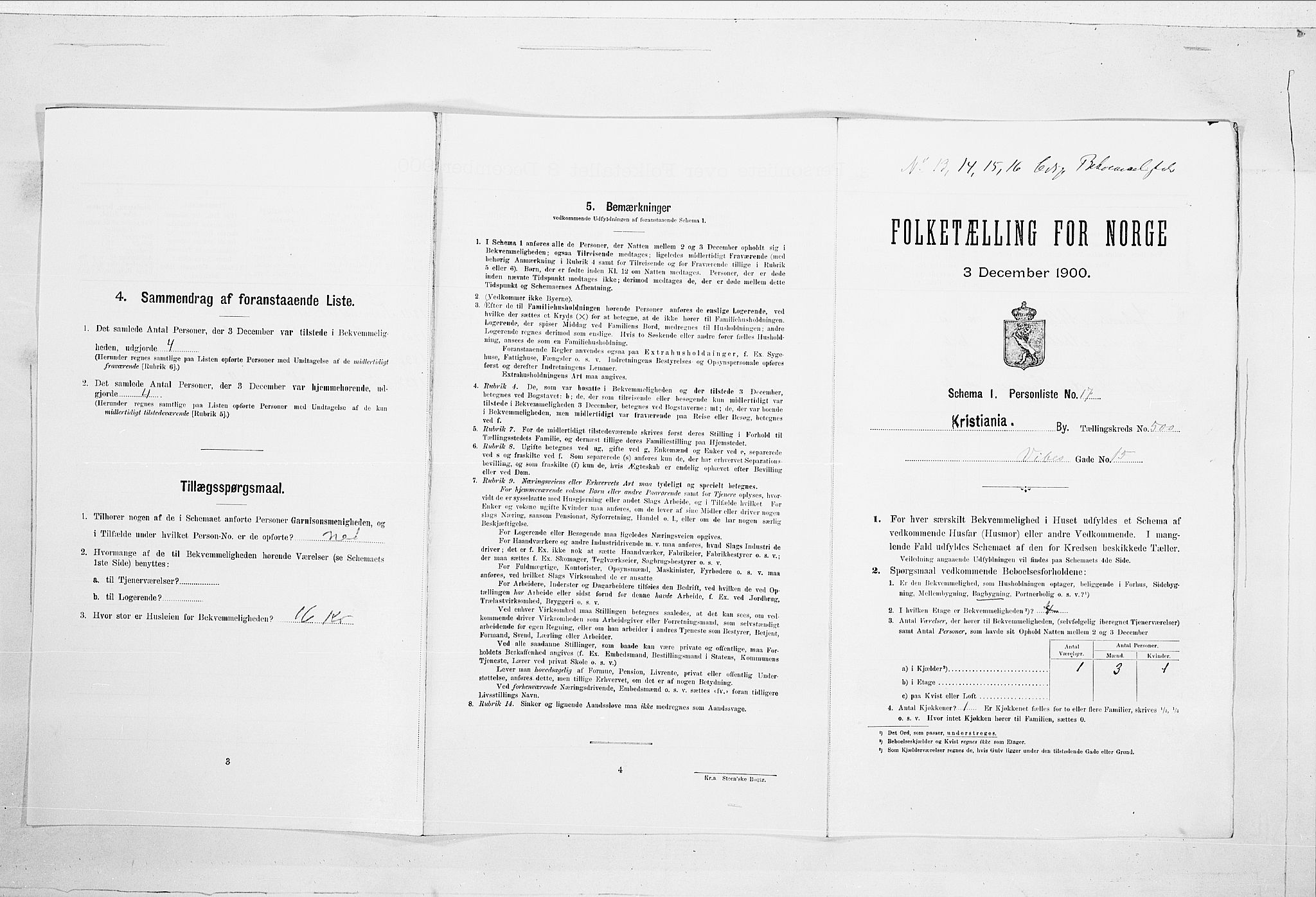 SAO, Folketelling 1900 for 0301 Kristiania kjøpstad, 1900, s. 112357