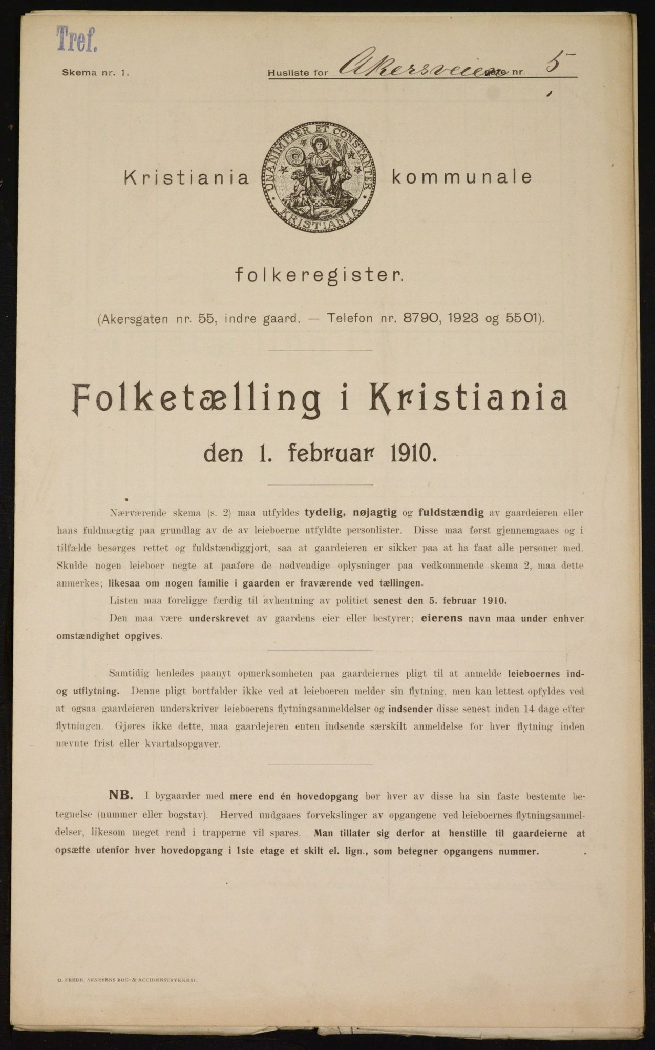 OBA, Kommunal folketelling 1.2.1910 for Kristiania, 1910, s. 782