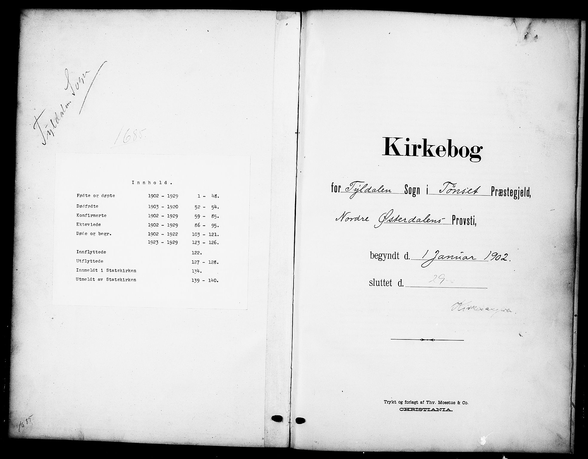 Tynset prestekontor, AV/SAH-PREST-058/H/Ha/Hab/L0010: Klokkerbok nr. 10, 1902-1929