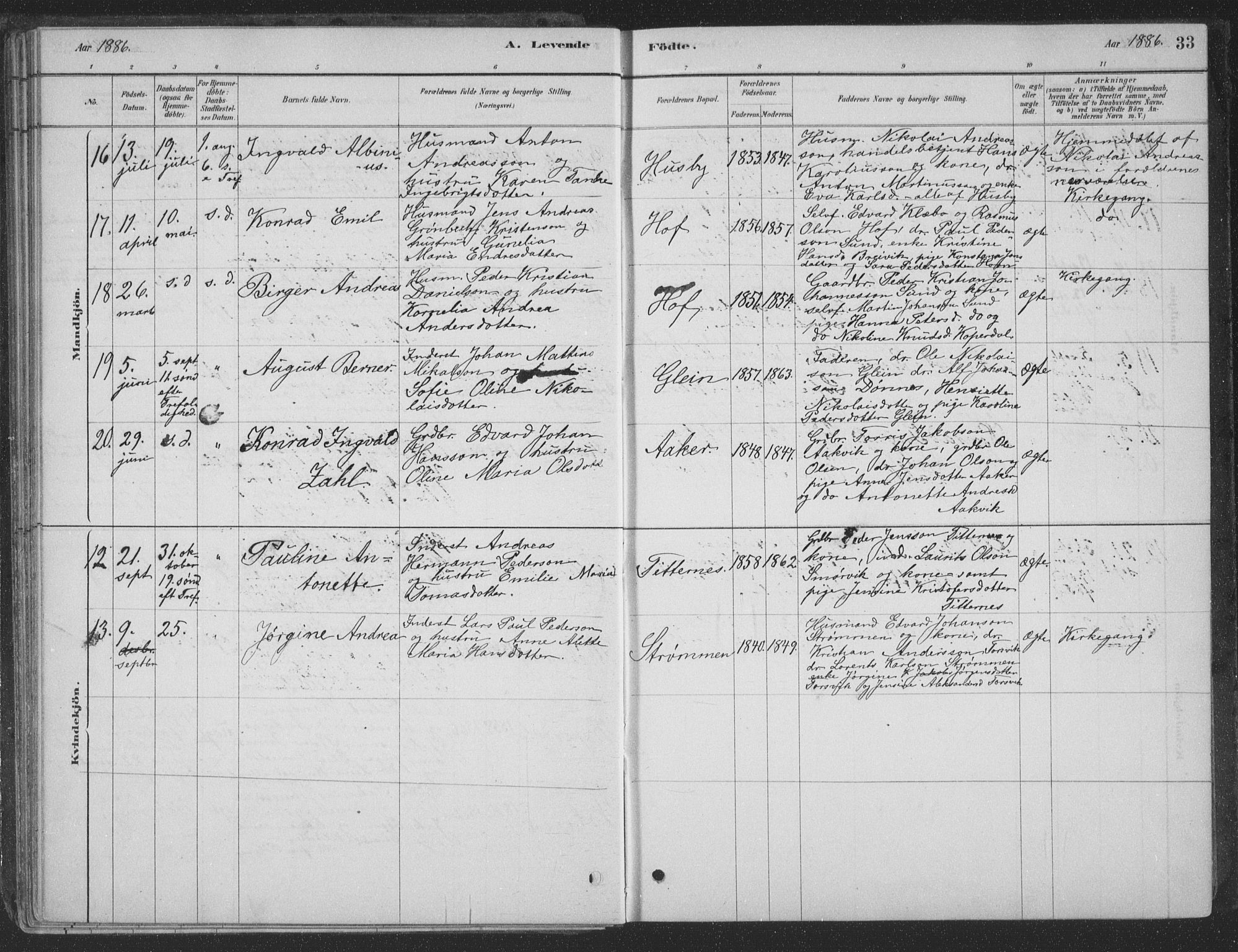 Ministerialprotokoller, klokkerbøker og fødselsregistre - Nordland, AV/SAT-A-1459/835/L0532: Klokkerbok nr. 835C04, 1880-1905, s. 33