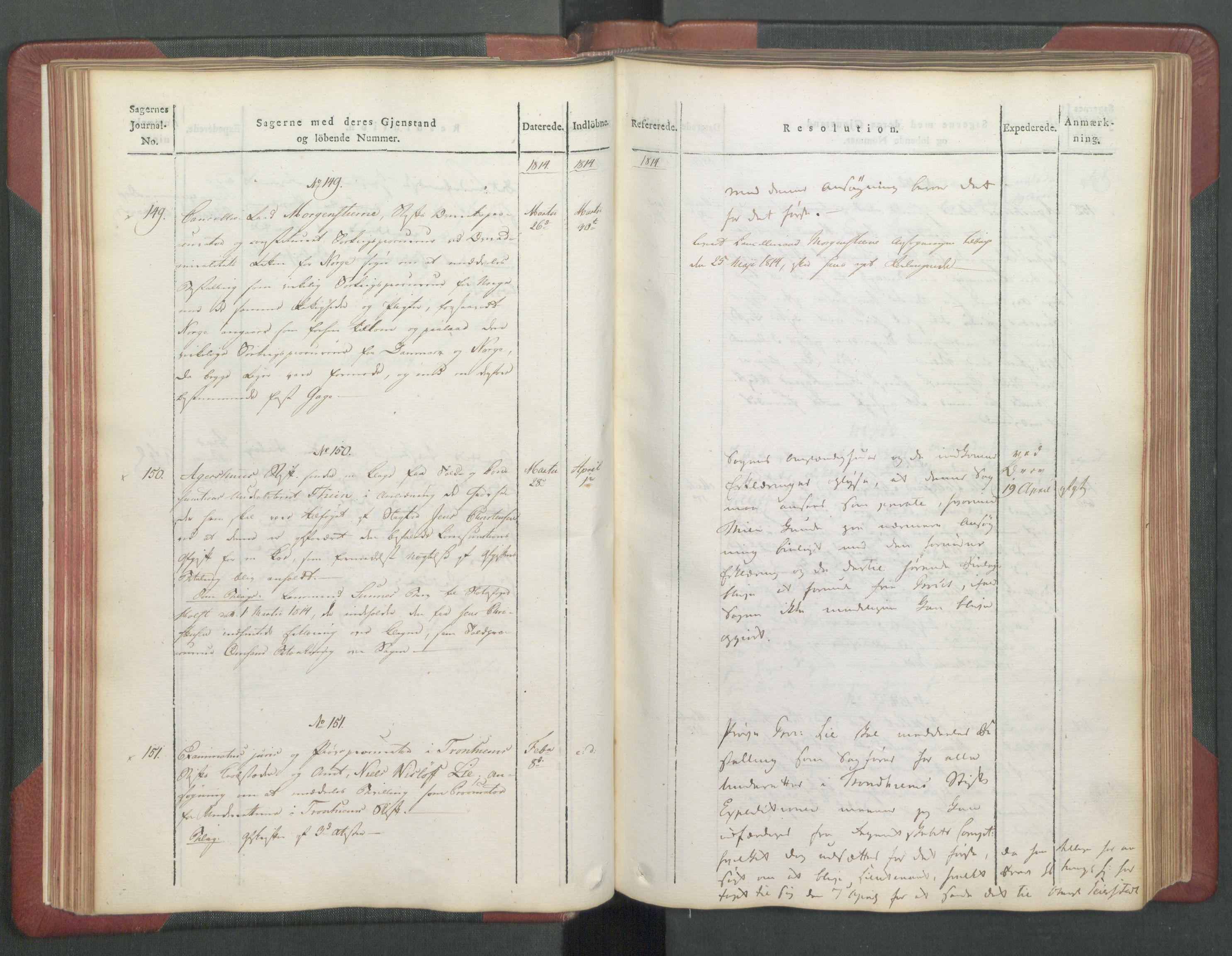 Departementene i 1814, AV/RA-S-3899/Fc/L0039: Journal A, 1814, s. 64