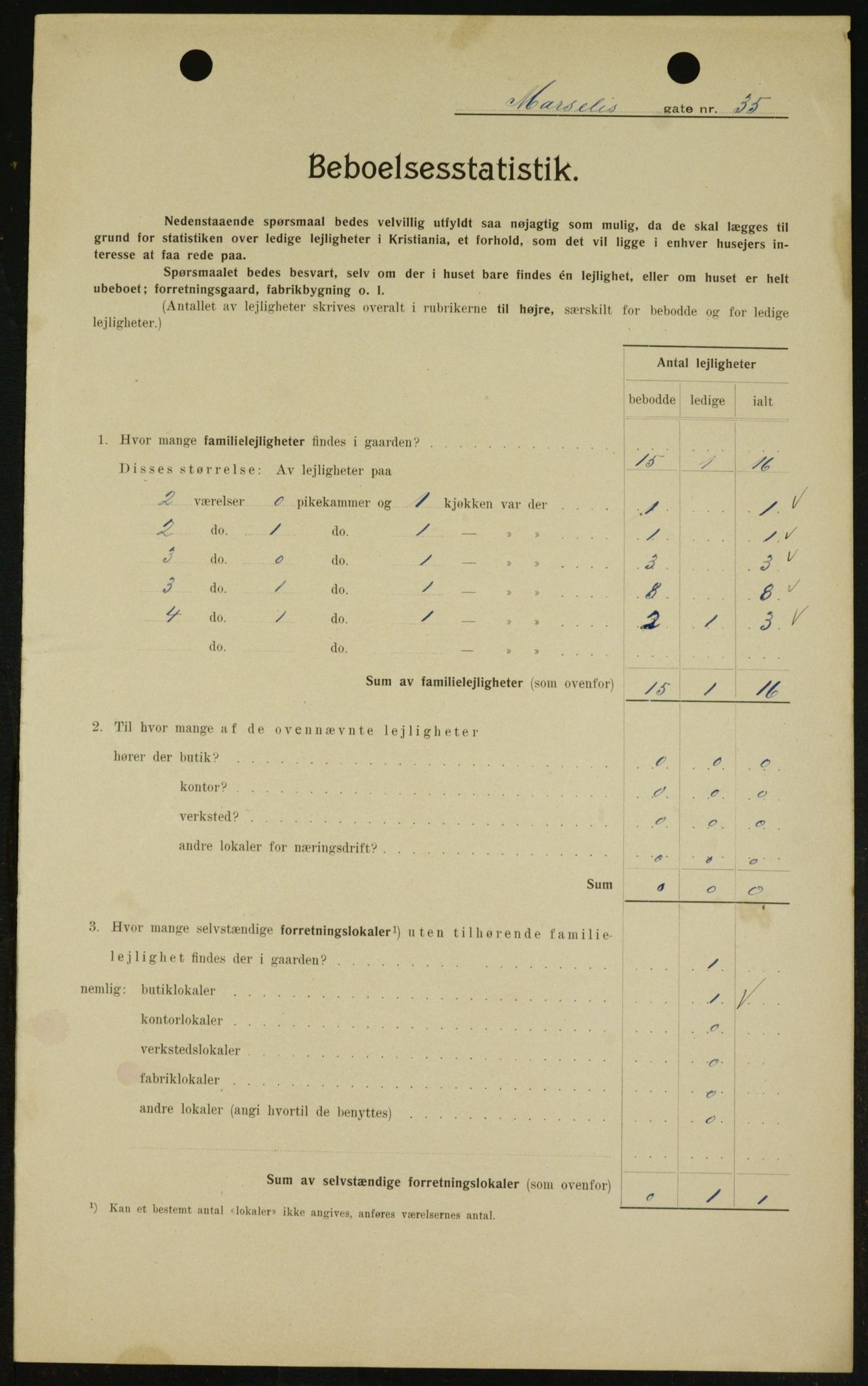 OBA, Kommunal folketelling 1.2.1909 for Kristiania kjøpstad, 1909, s. 58682