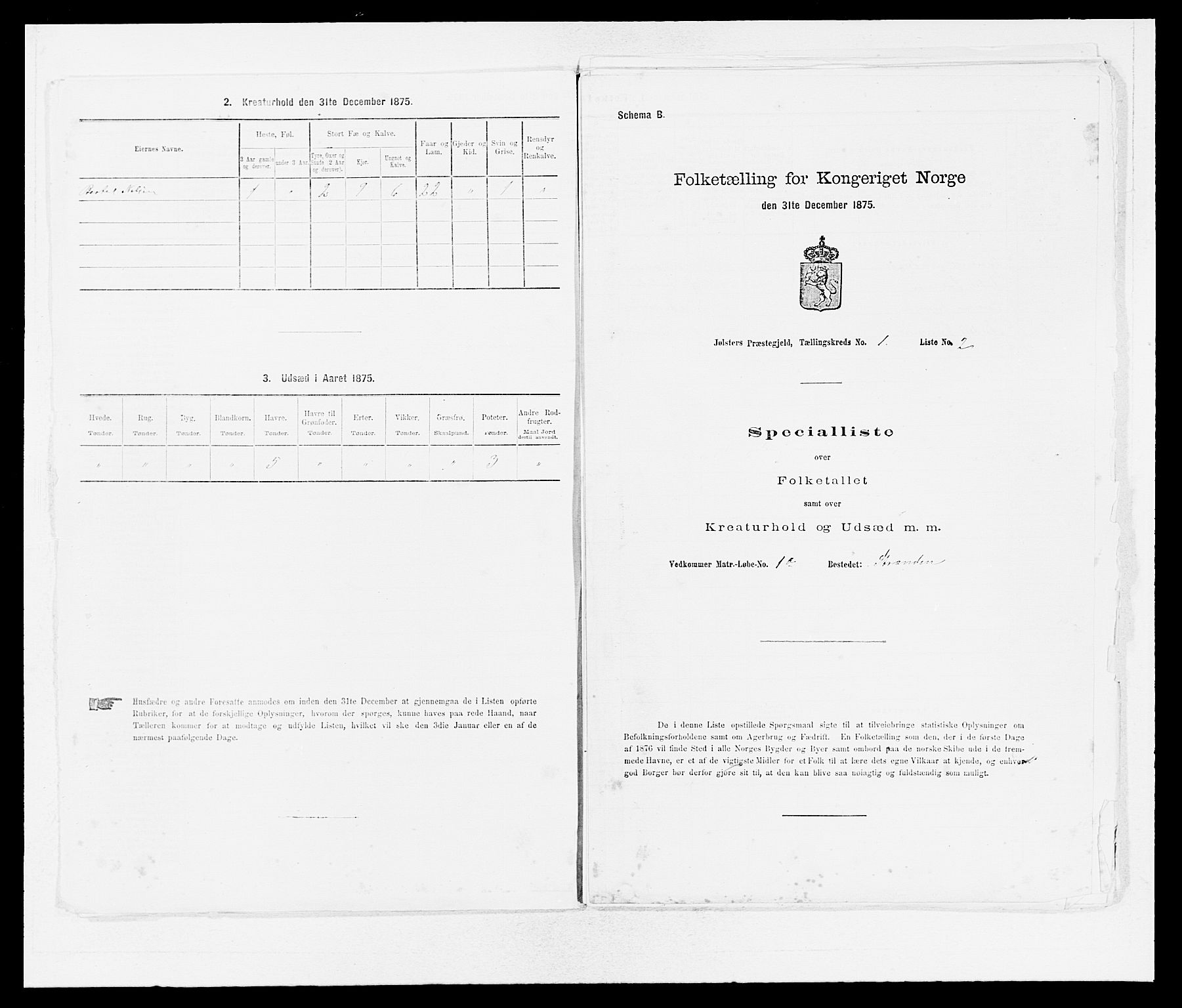 SAB, Folketelling 1875 for 1431P Jølster prestegjeld, 1875, s. 25