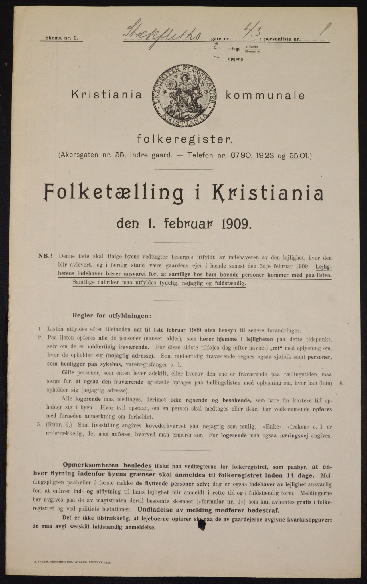 OBA, Kommunal folketelling 1.2.1909 for Kristiania kjøpstad, 1909, s. 92549