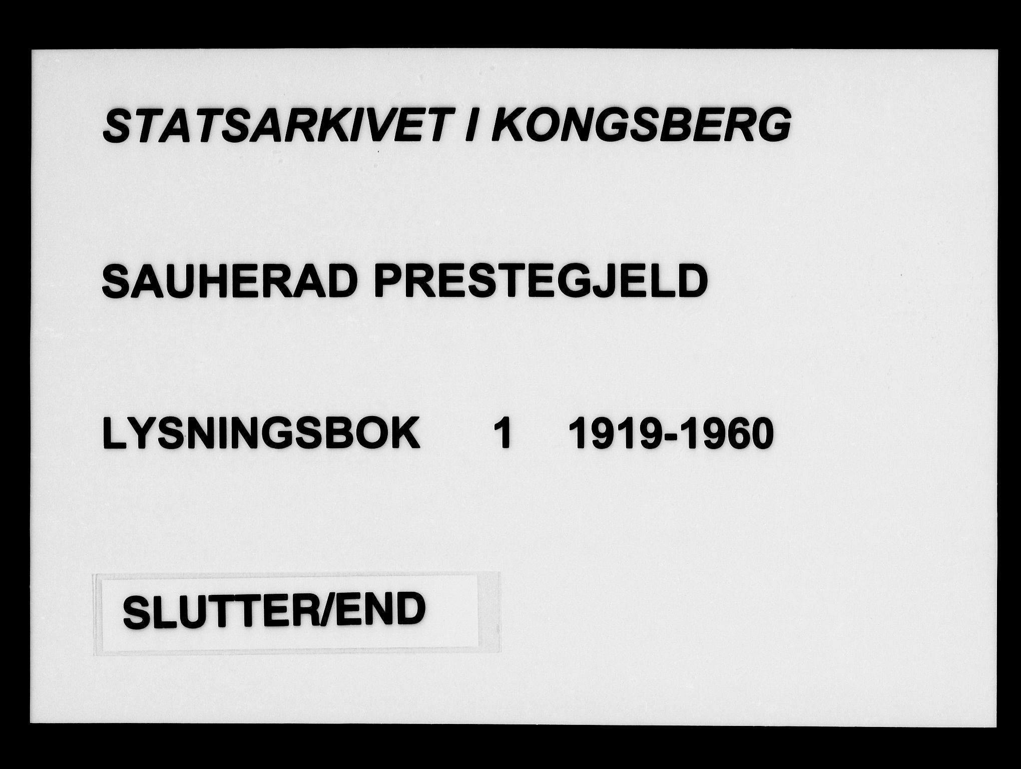 Sauherad kirkebøker, AV/SAKO-A-298/H/Ha/L0001: Lysningsprotokoll nr. 1, 1919-1960