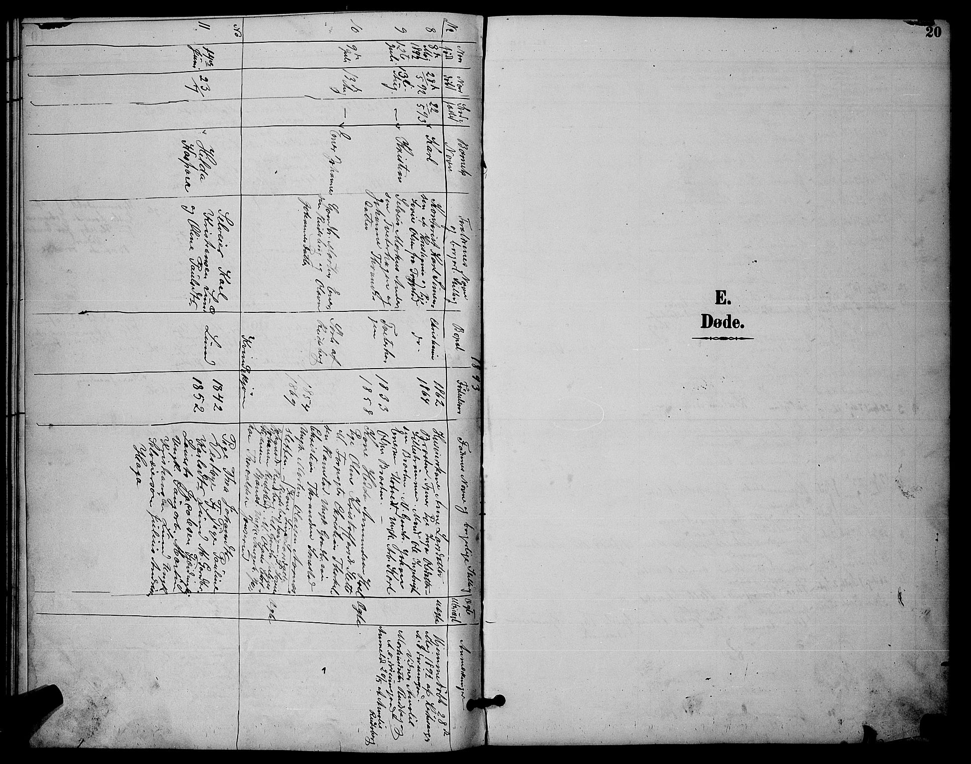 Fet prestekontor Kirkebøker, AV/SAO-A-10370a/G/Gb/L0003: Klokkerbok nr. II 3, 1888-1894, s. 20
