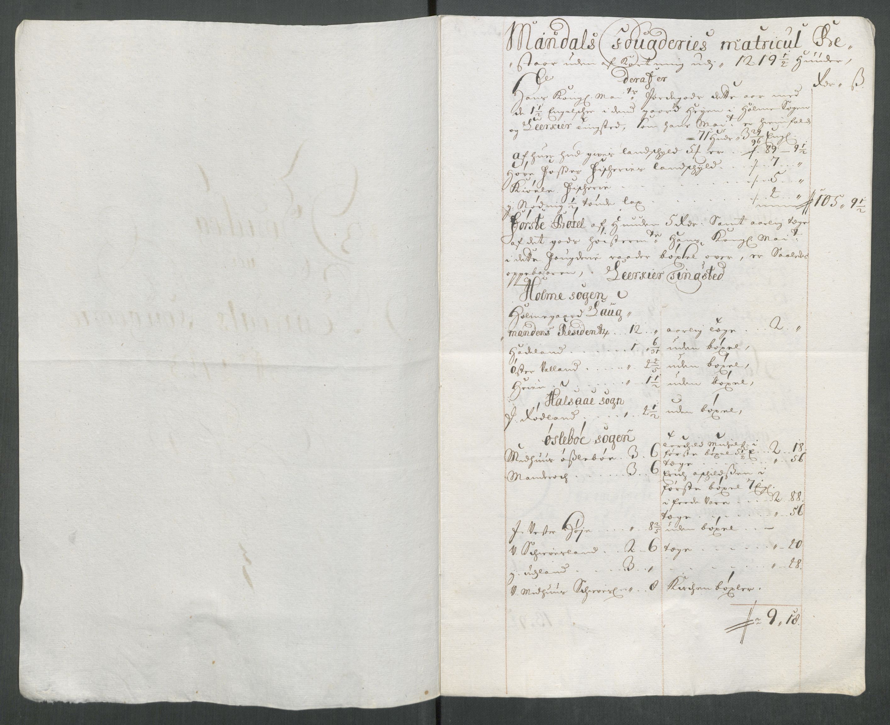 Rentekammeret inntil 1814, Reviderte regnskaper, Fogderegnskap, AV/RA-EA-4092/R43/L2556: Fogderegnskap Lista og Mandal, 1713, s. 361