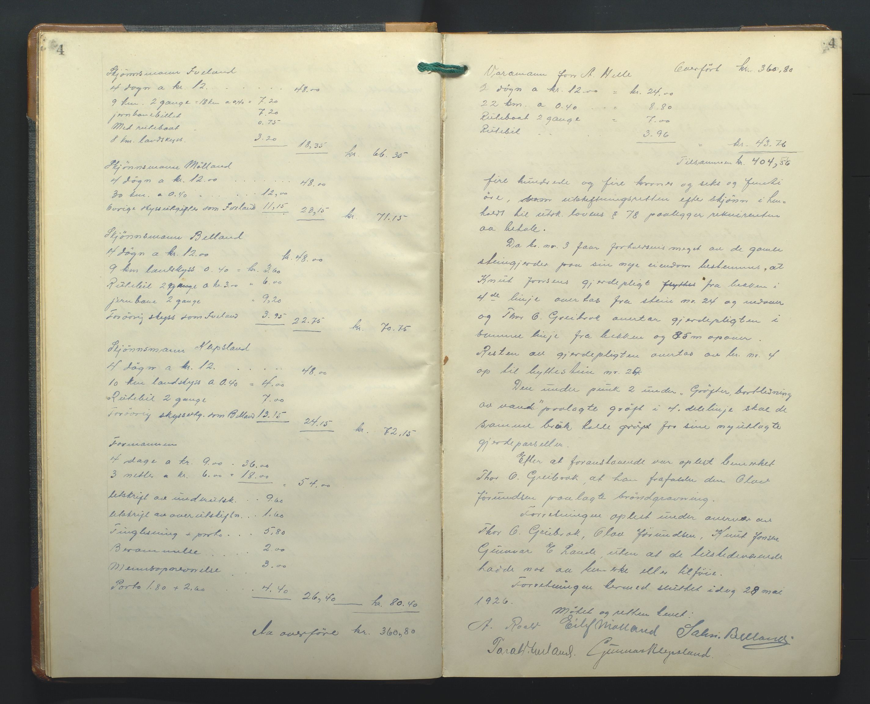 Jordskifteoverdommeren i Agder og Rogaland, AV/SAK-1541-0001/F/Fa/Faa/L0005: Overutskiftningsprotokoll Setesdal sorenskriveri nr 5, 1926-1974, s. 4