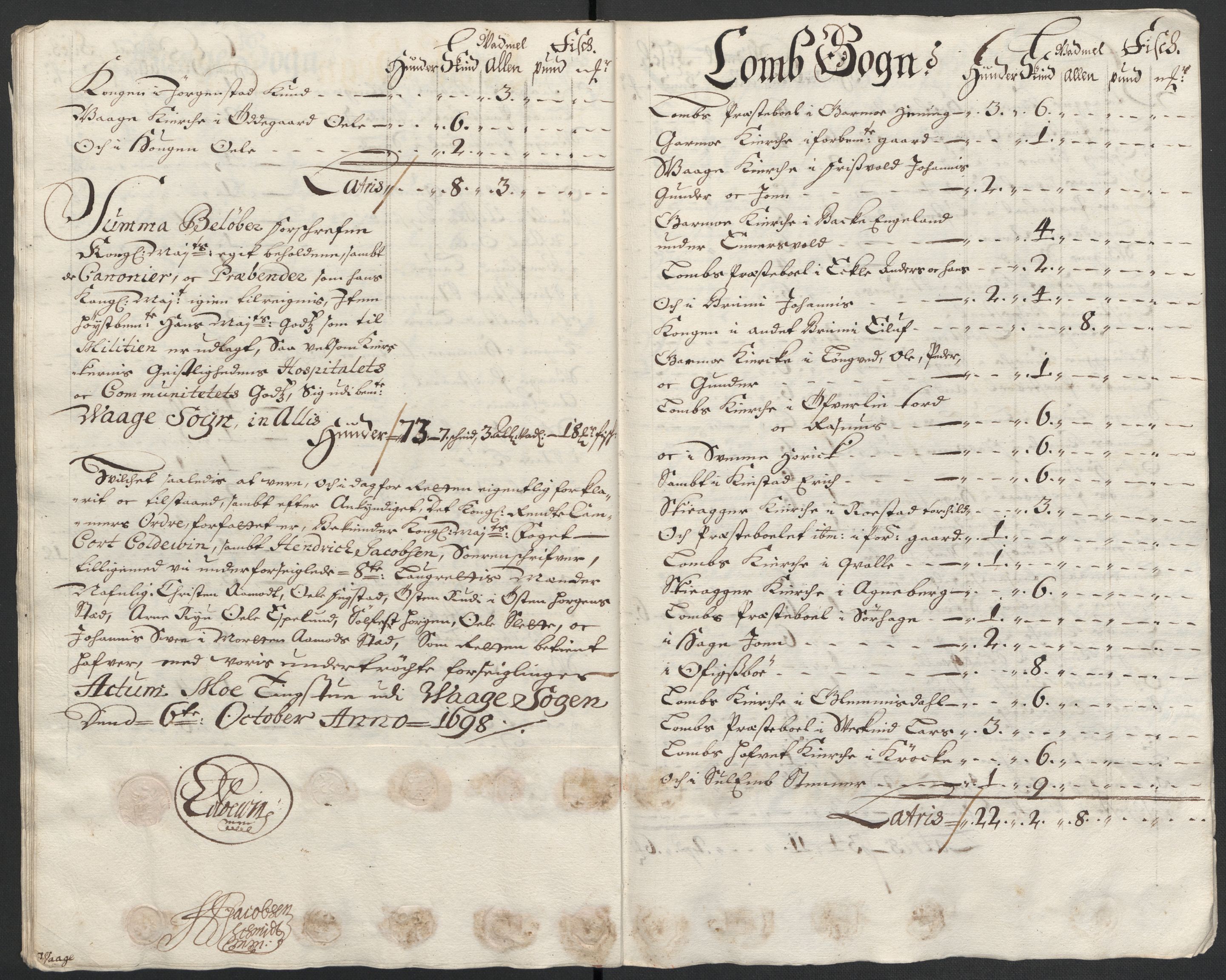 Rentekammeret inntil 1814, Reviderte regnskaper, Fogderegnskap, RA/EA-4092/R17/L1171: Fogderegnskap Gudbrandsdal, 1698, s. 208