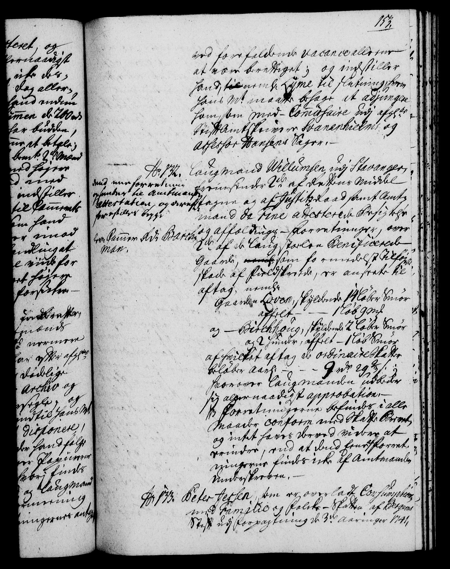 Rentekammeret, Kammerkanselliet, RA/EA-3111/G/Gh/Gha/L0023: Norsk ekstraktmemorialprotokoll (merket RK 53.68), 1741-1742, s. 153