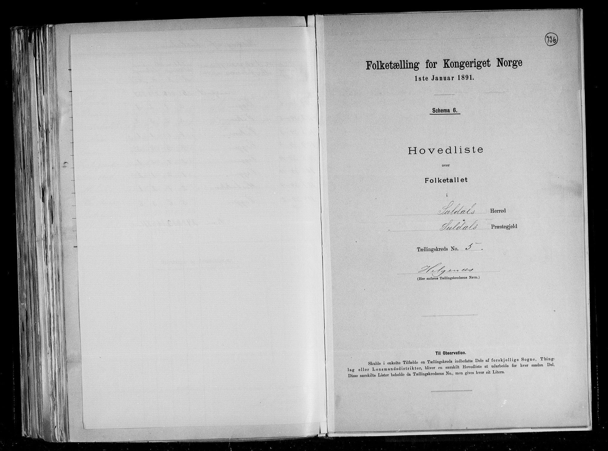 RA, Folketelling 1891 for 1134 Suldal herred, 1891, s. 13