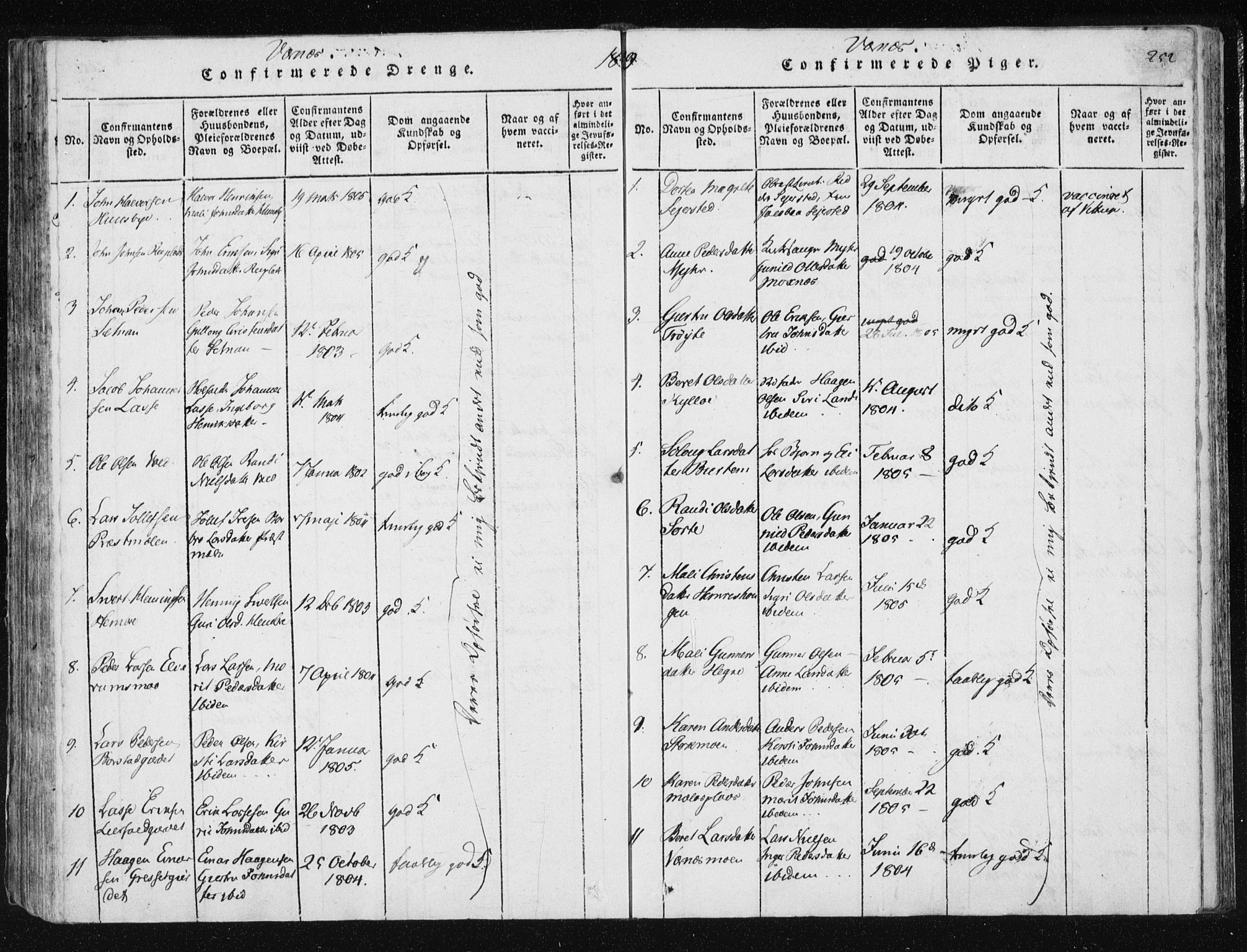 Ministerialprotokoller, klokkerbøker og fødselsregistre - Nord-Trøndelag, AV/SAT-A-1458/709/L0061: Ministerialbok nr. 709A08 /1, 1815-1819, s. 252