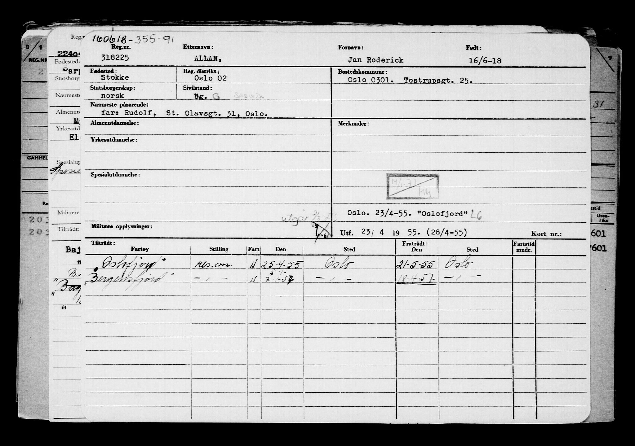 Direktoratet for sjømenn, RA/S-3545/G/Gb/L0159: Hovedkort, 1918, s. 347