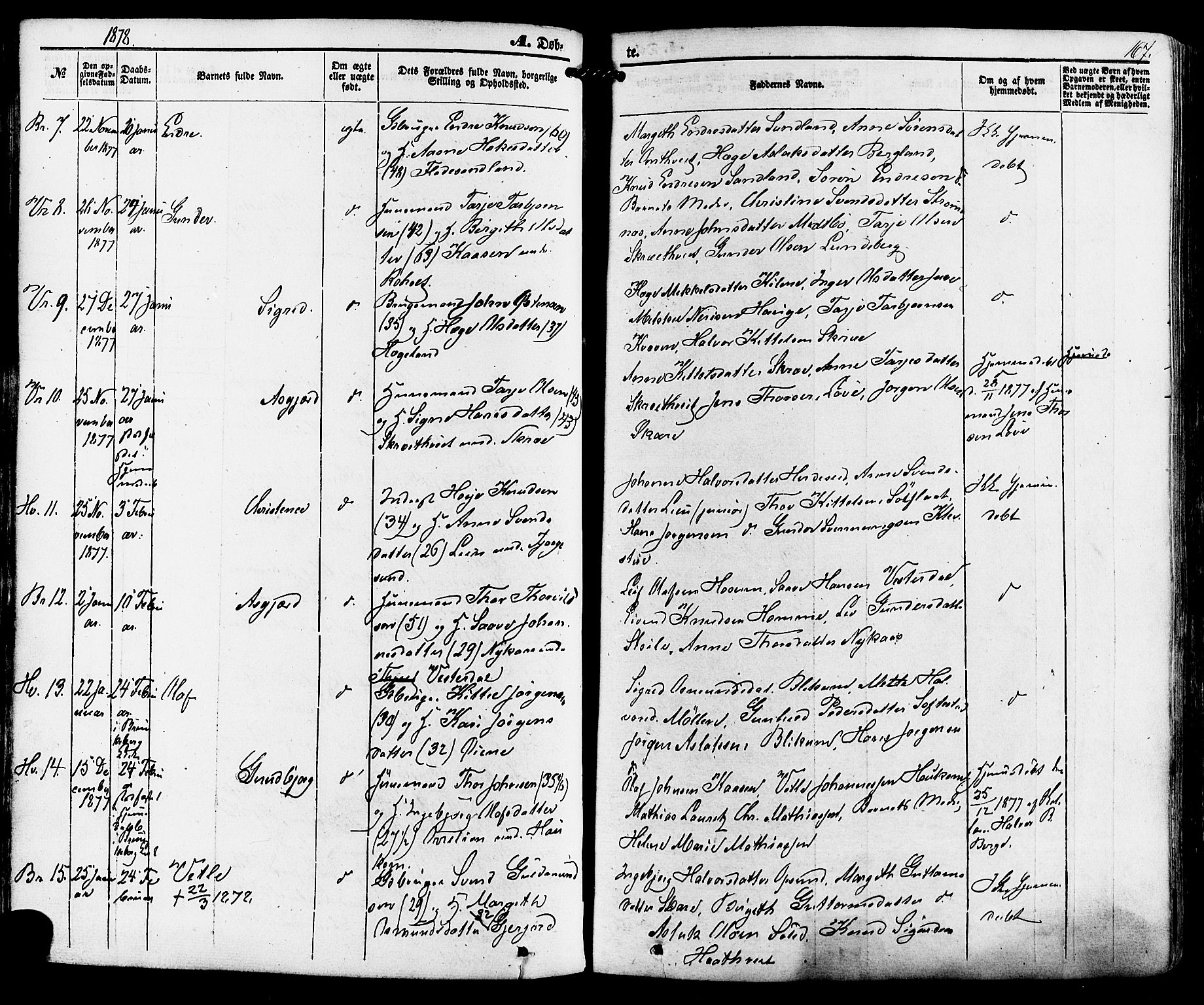 Kviteseid kirkebøker, AV/SAKO-A-276/F/Fa/L0007: Ministerialbok nr. I 7, 1859-1881, s. 167