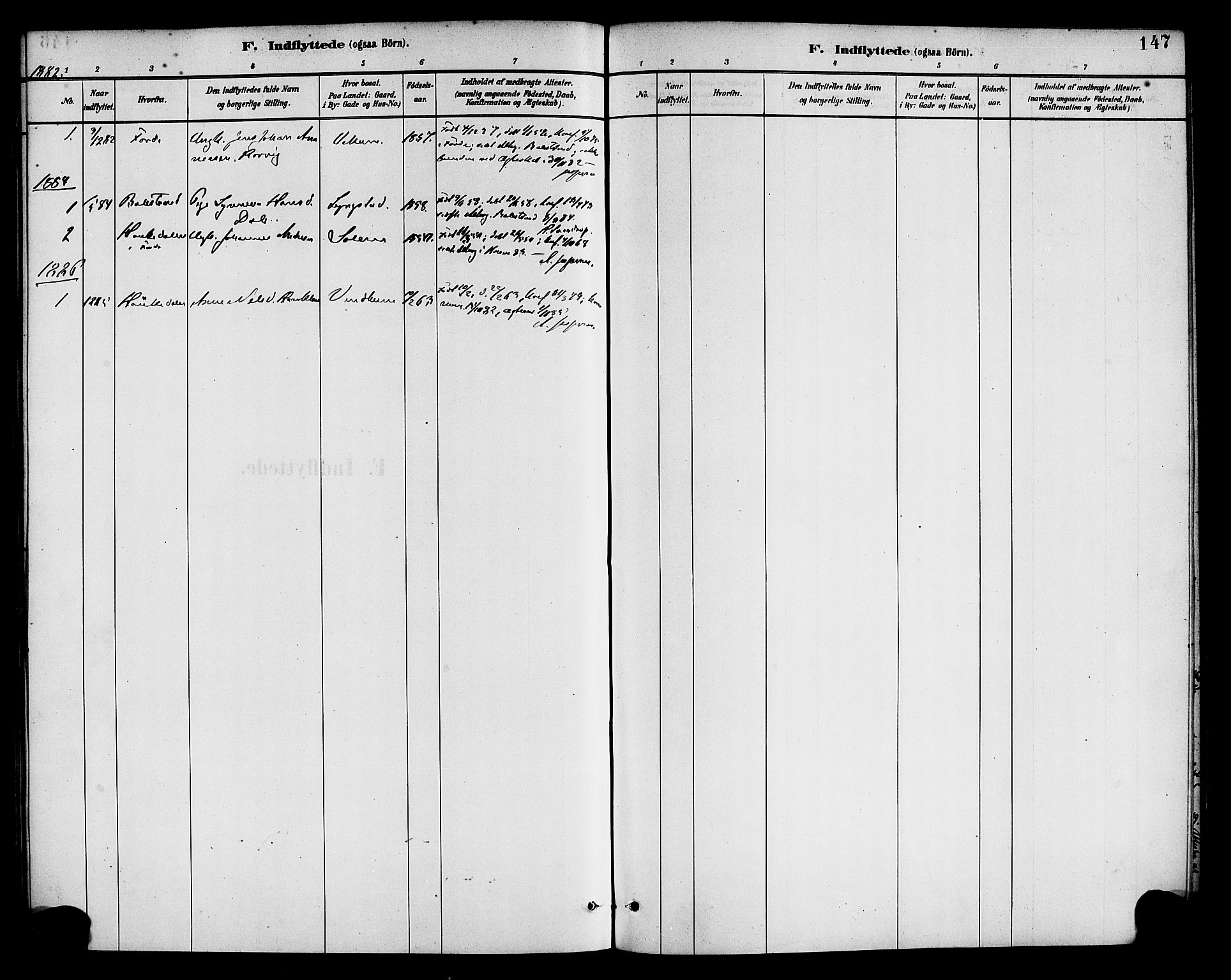 Gaular sokneprestembete, SAB/A-80001/H/Haa: Ministerialbok nr. D 1, 1882-1899, s. 147