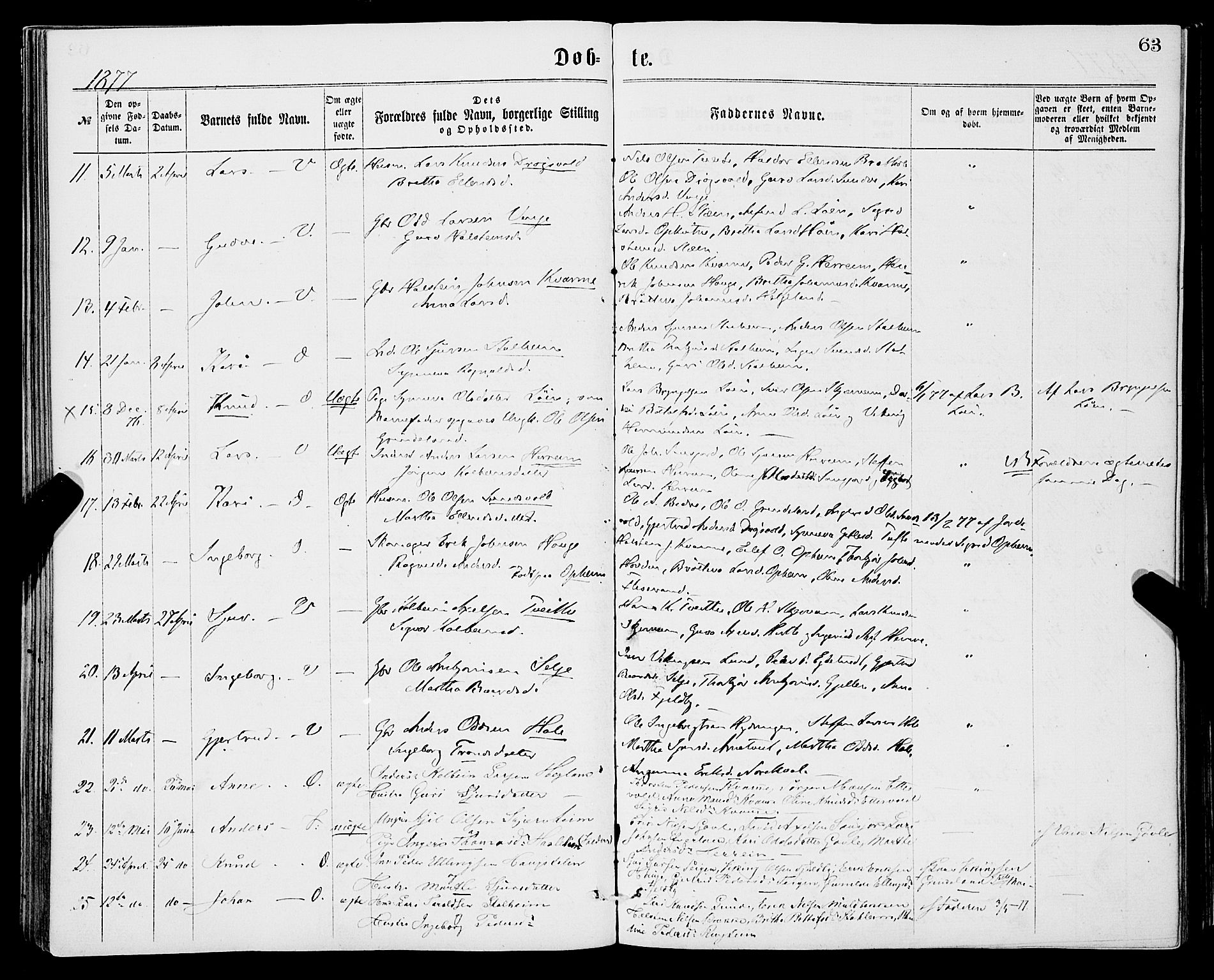 Vossestrand Sokneprestembete, AV/SAB-A-79101/H/Haa: Ministerialbok nr. A 1, 1866-1877, s. 63
