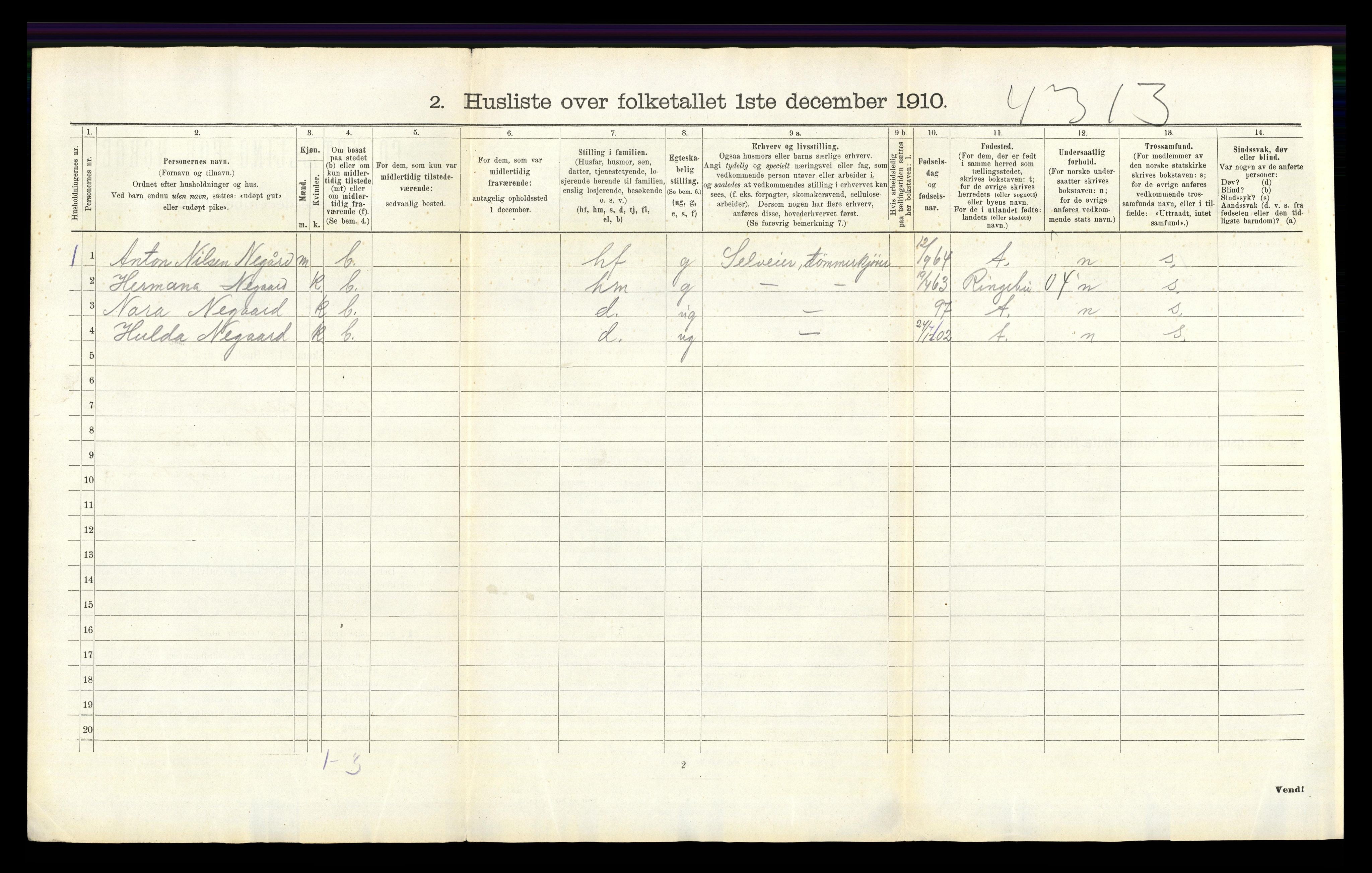 RA, Folketelling 1910 for 0430 Stor-Elvdal herred, 1910, s. 686