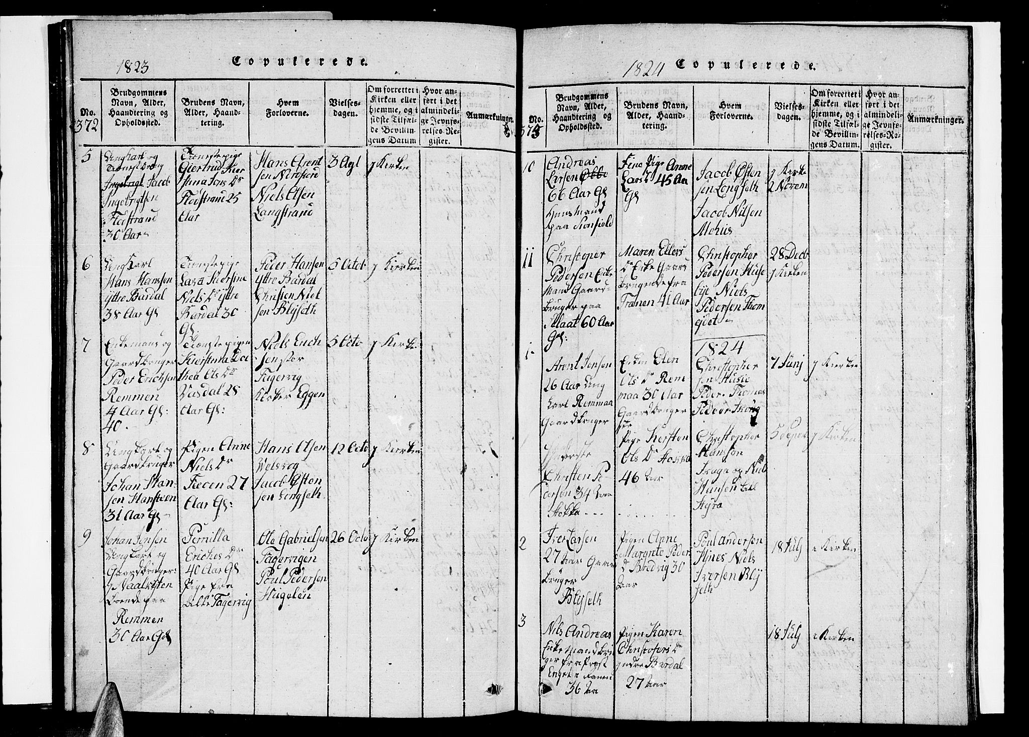 Ministerialprotokoller, klokkerbøker og fødselsregistre - Nordland, AV/SAT-A-1459/838/L0554: Klokkerbok nr. 838C01, 1820-1828, s. 372-373