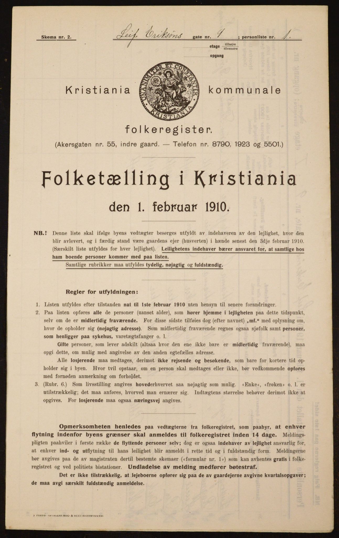 OBA, Kommunal folketelling 1.2.1910 for Kristiania, 1910, s. 55518