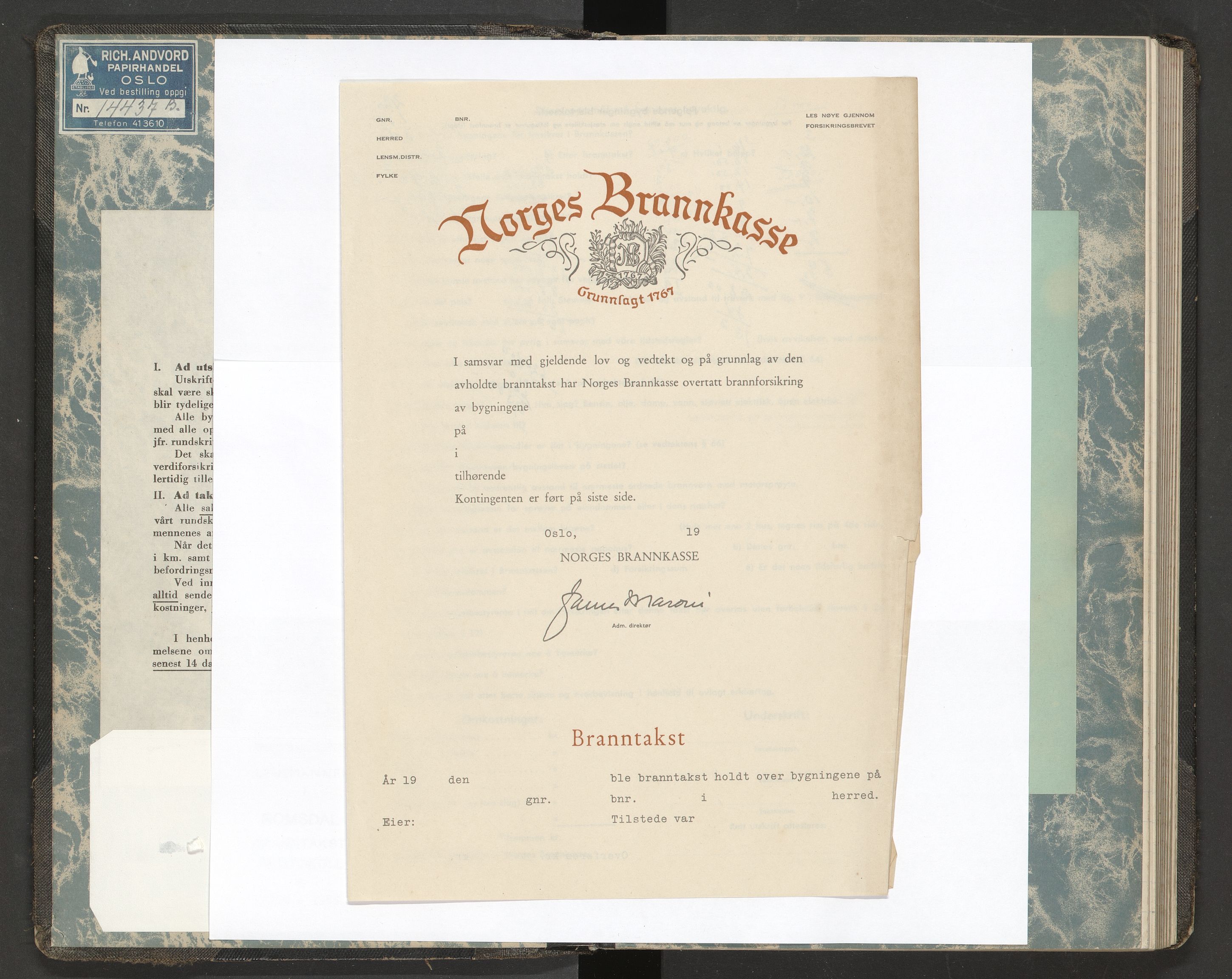 Norges Brannkasse Romsdal, SAT/A-5499/Fa/L0006: Branntakstprotokoll, 1949-1953