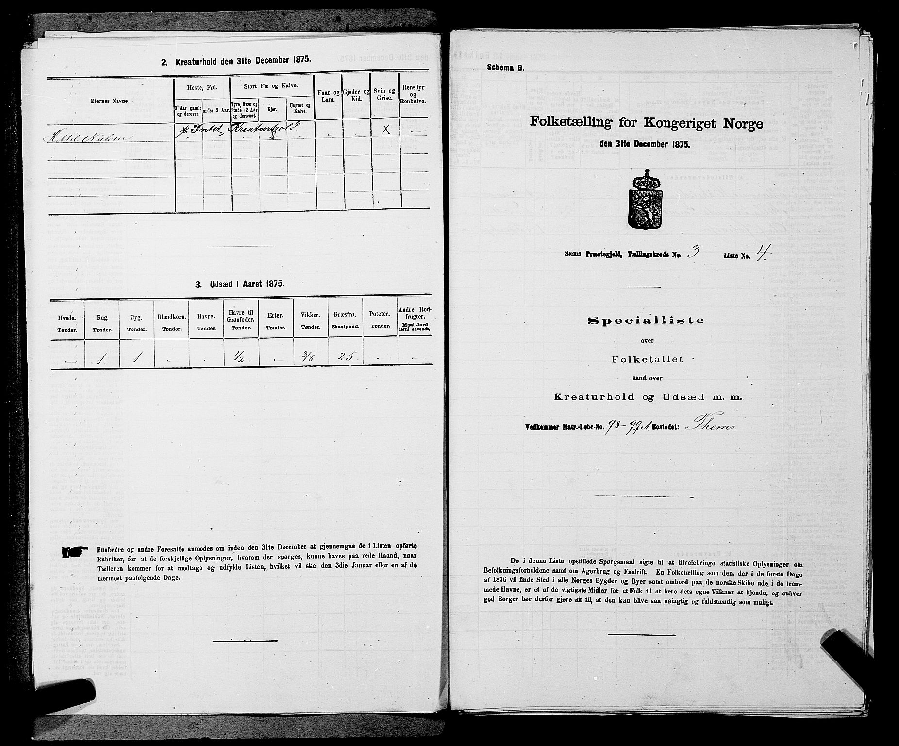 SAKO, Folketelling 1875 for 0721P Sem prestegjeld, 1875, s. 373