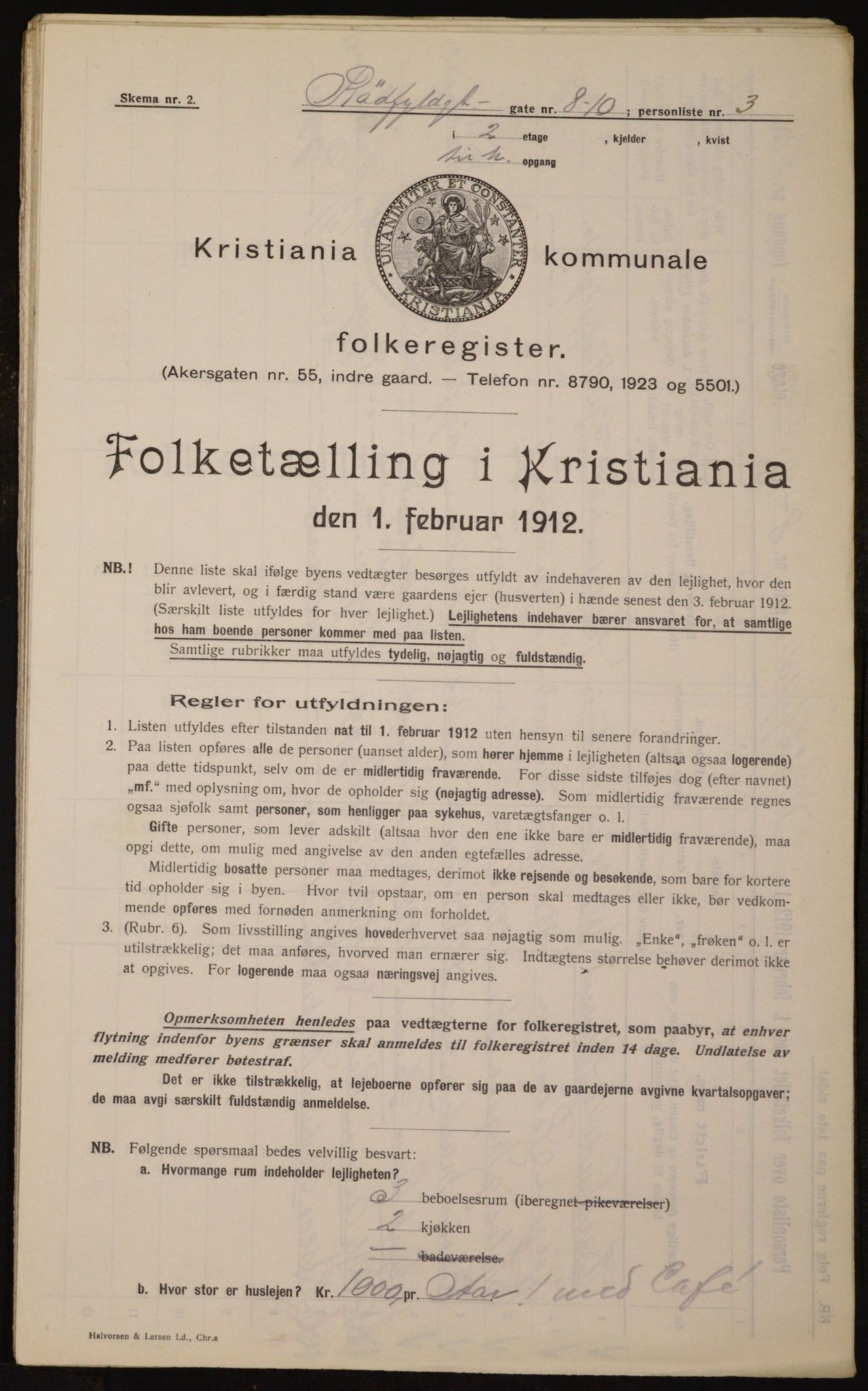 OBA, Kommunal folketelling 1.2.1912 for Kristiania, 1912, s. 86090