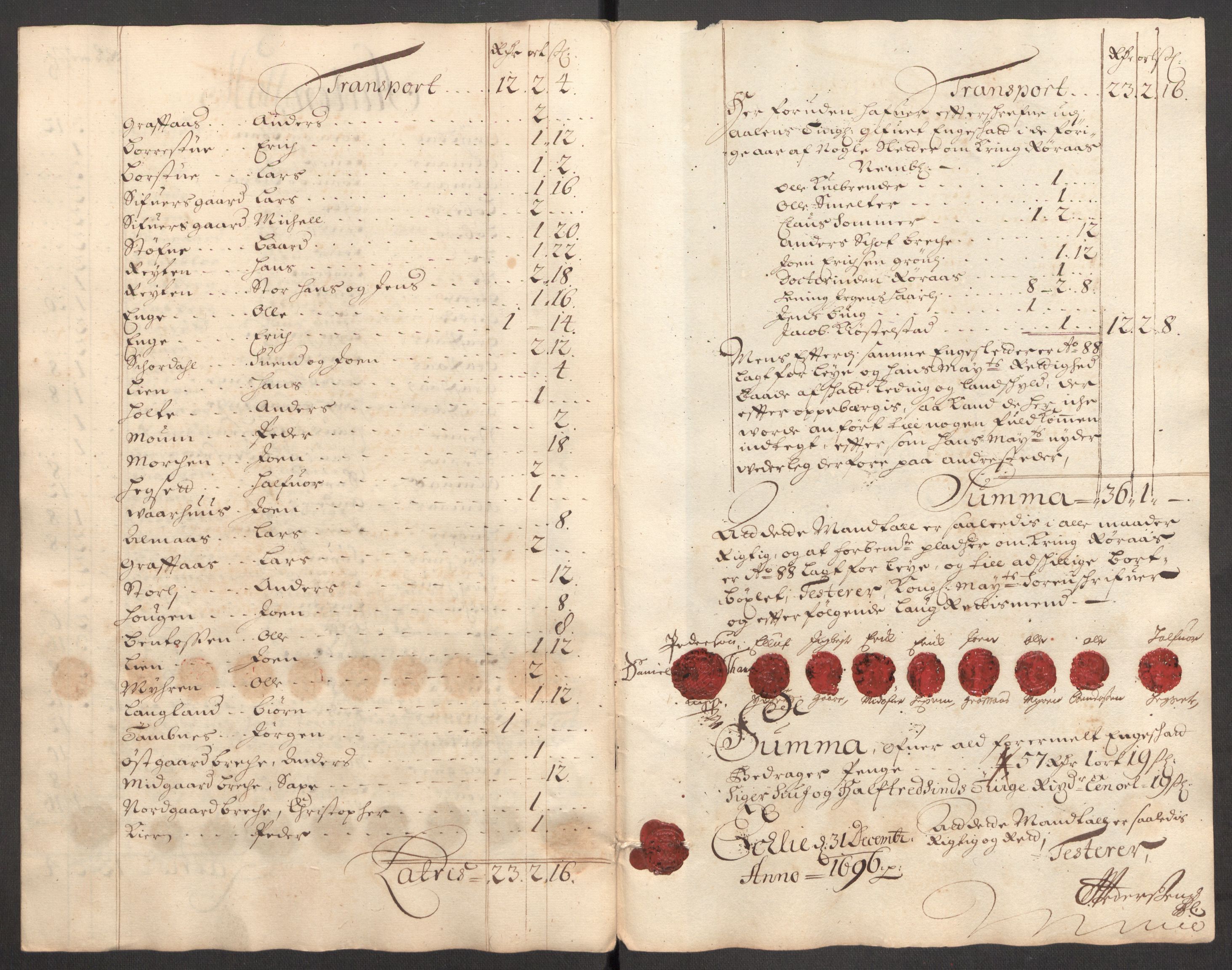 Rentekammeret inntil 1814, Reviderte regnskaper, Fogderegnskap, RA/EA-4092/R60/L3946: Fogderegnskap Orkdal og Gauldal, 1696, s. 358