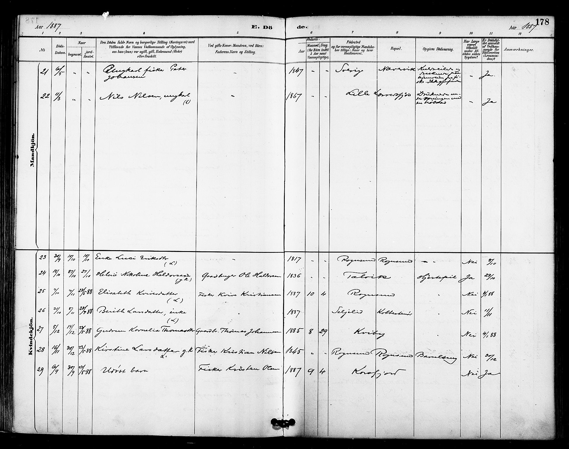 Talvik sokneprestkontor, SATØ/S-1337/H/Ha/L0013kirke: Ministerialbok nr. 13, 1886-1897, s. 178
