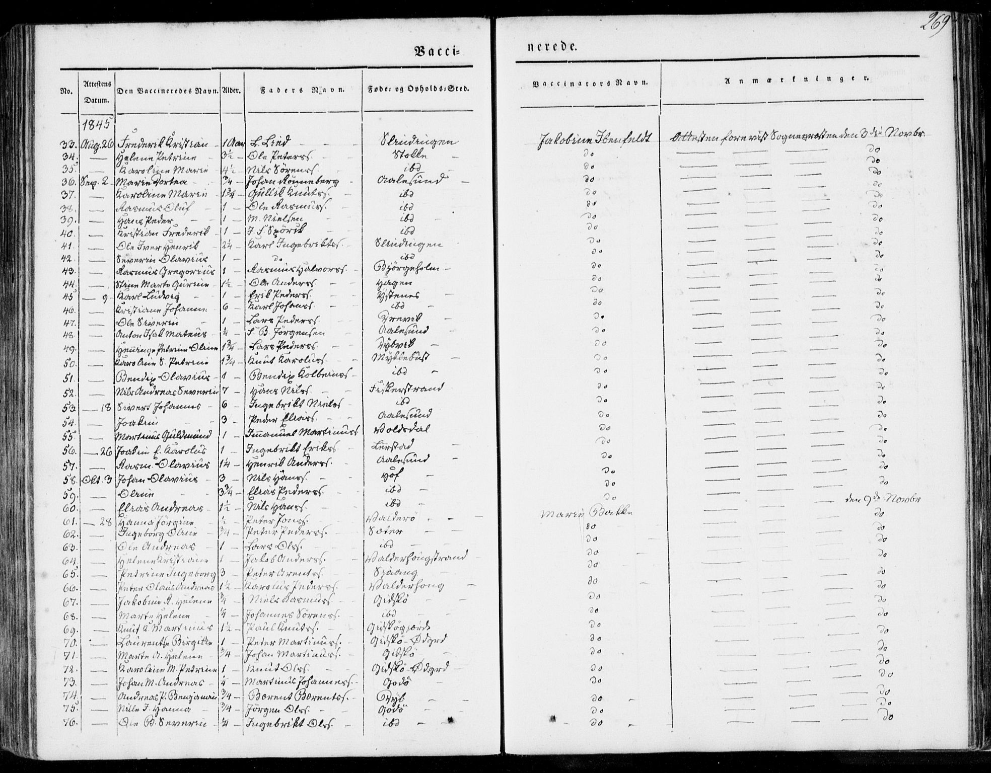 Ministerialprotokoller, klokkerbøker og fødselsregistre - Møre og Romsdal, SAT/A-1454/528/L0396: Ministerialbok nr. 528A07, 1839-1847, s. 269