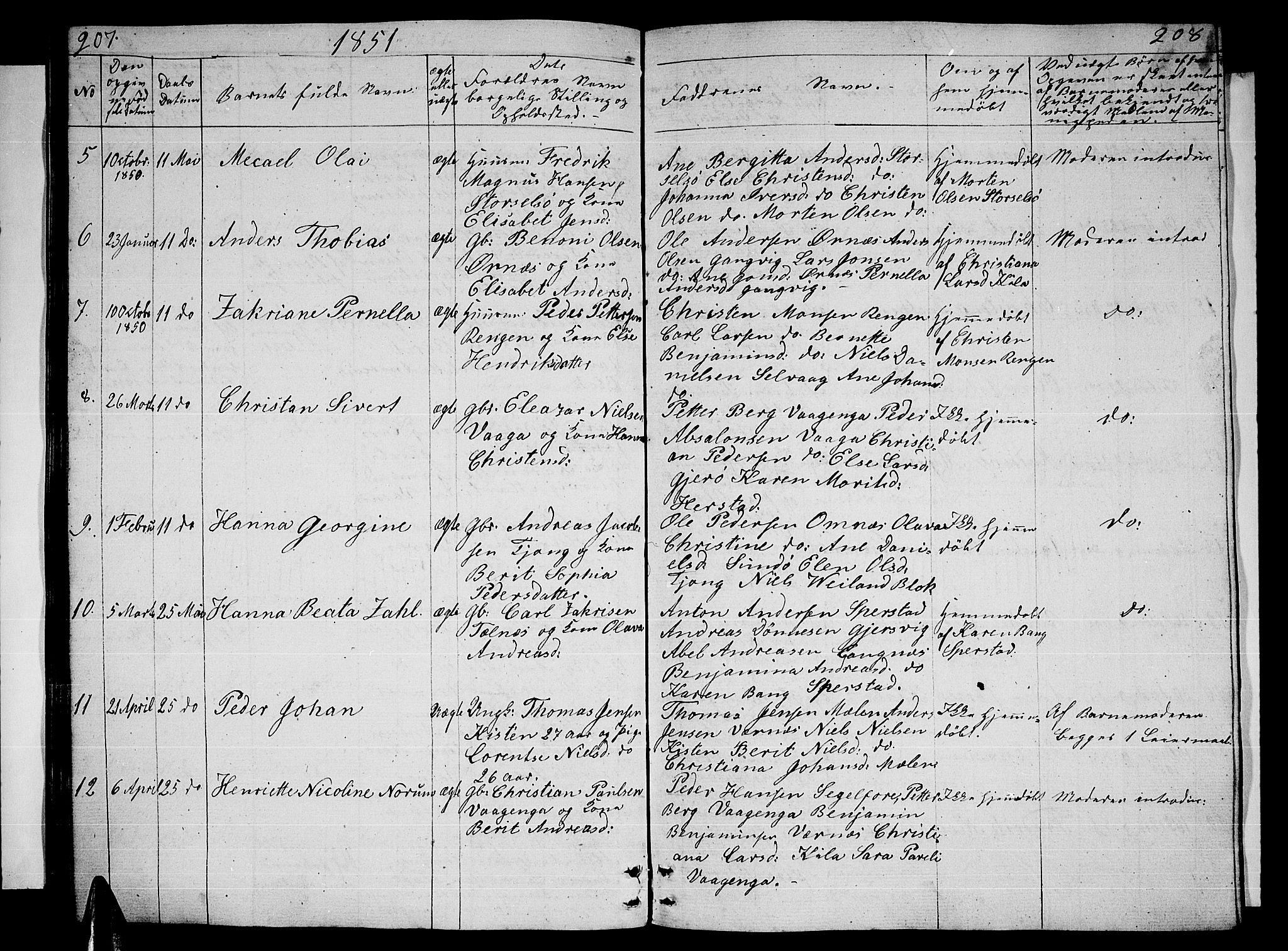 Ministerialprotokoller, klokkerbøker og fødselsregistre - Nordland, AV/SAT-A-1459/841/L0618: Klokkerbok nr. 841C02, 1833-1855, s. 207-208