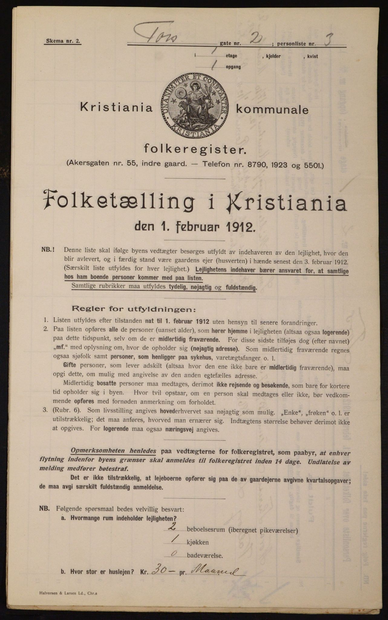 OBA, Kommunal folketelling 1.2.1912 for Kristiania, 1912, s. 114311