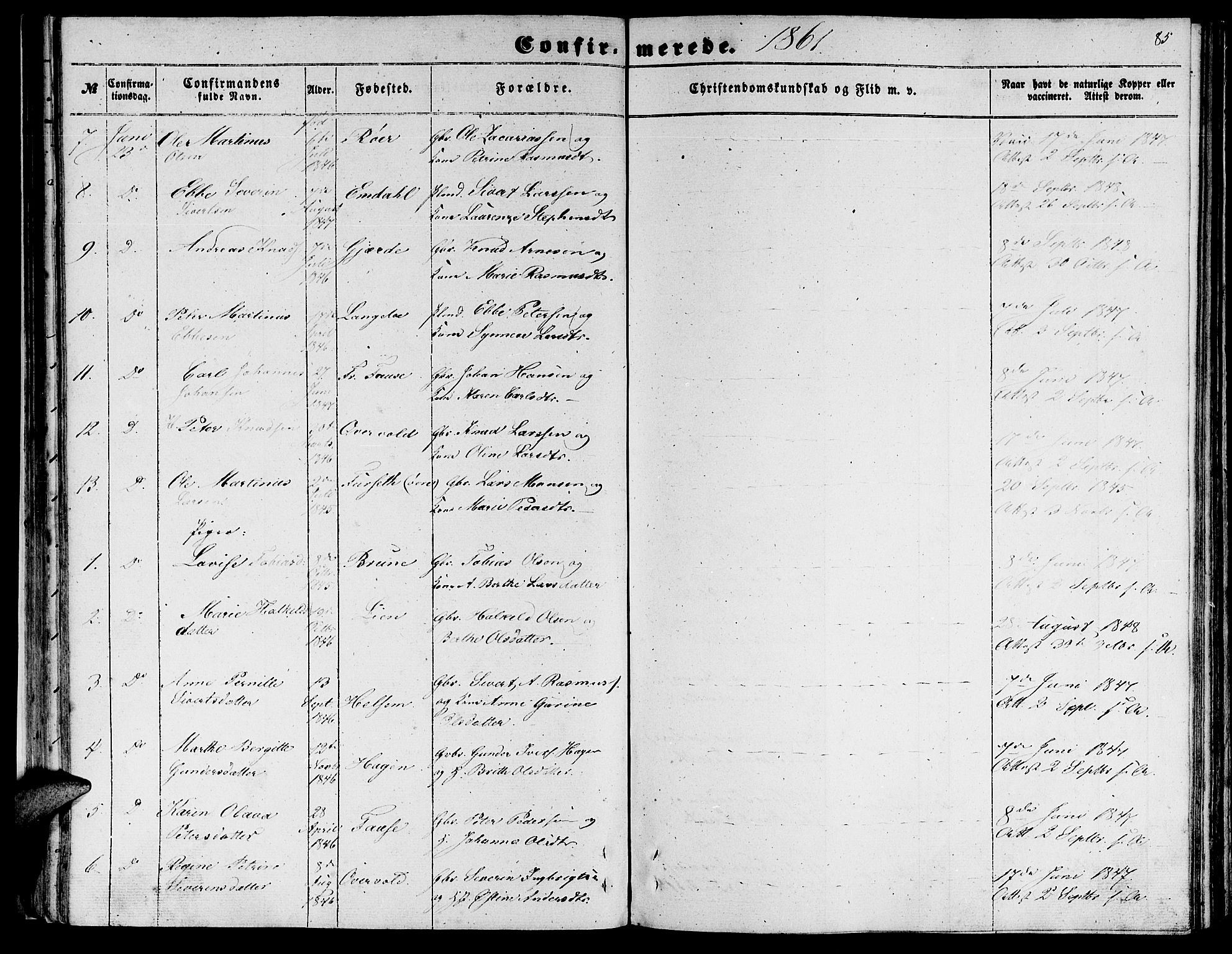 Ministerialprotokoller, klokkerbøker og fødselsregistre - Møre og Romsdal, AV/SAT-A-1454/520/L0291: Klokkerbok nr. 520C03, 1854-1881, s. 85