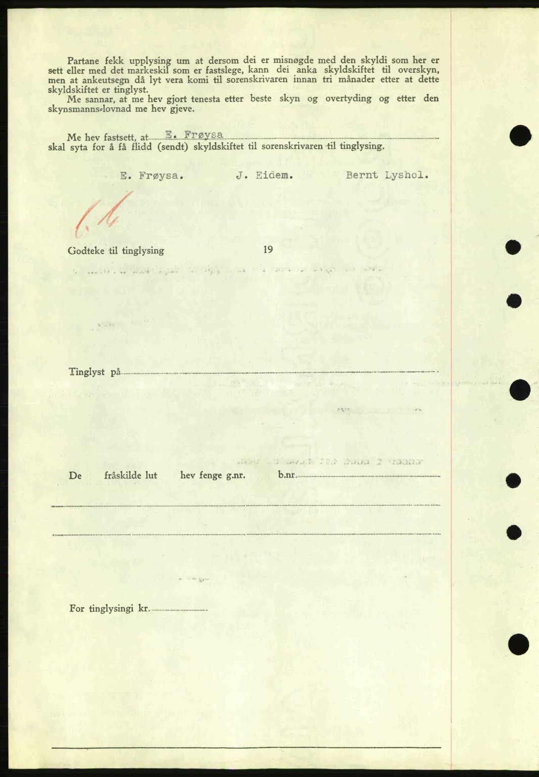 Nordre Sunnmøre sorenskriveri, AV/SAT-A-0006/1/2/2C/2Ca: Pantebok nr. A13, 1942-1942, Dagboknr: 835/1942