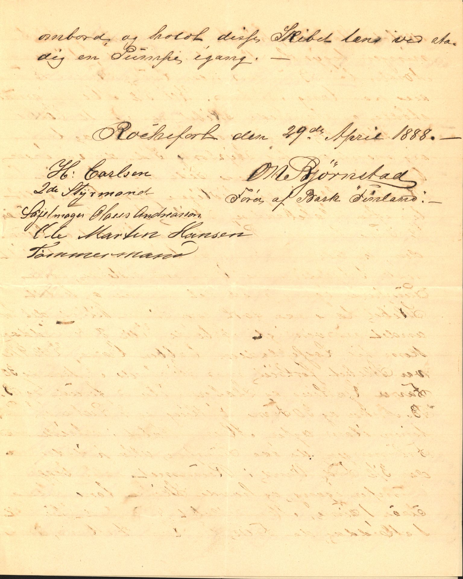 Pa 63 - Østlandske skibsassuranceforening, VEMU/A-1079/G/Ga/L0023/0003: Havaridokumenter / Else Katrine, Einar, Ethel, Finland, Favour, 1888, s. 45