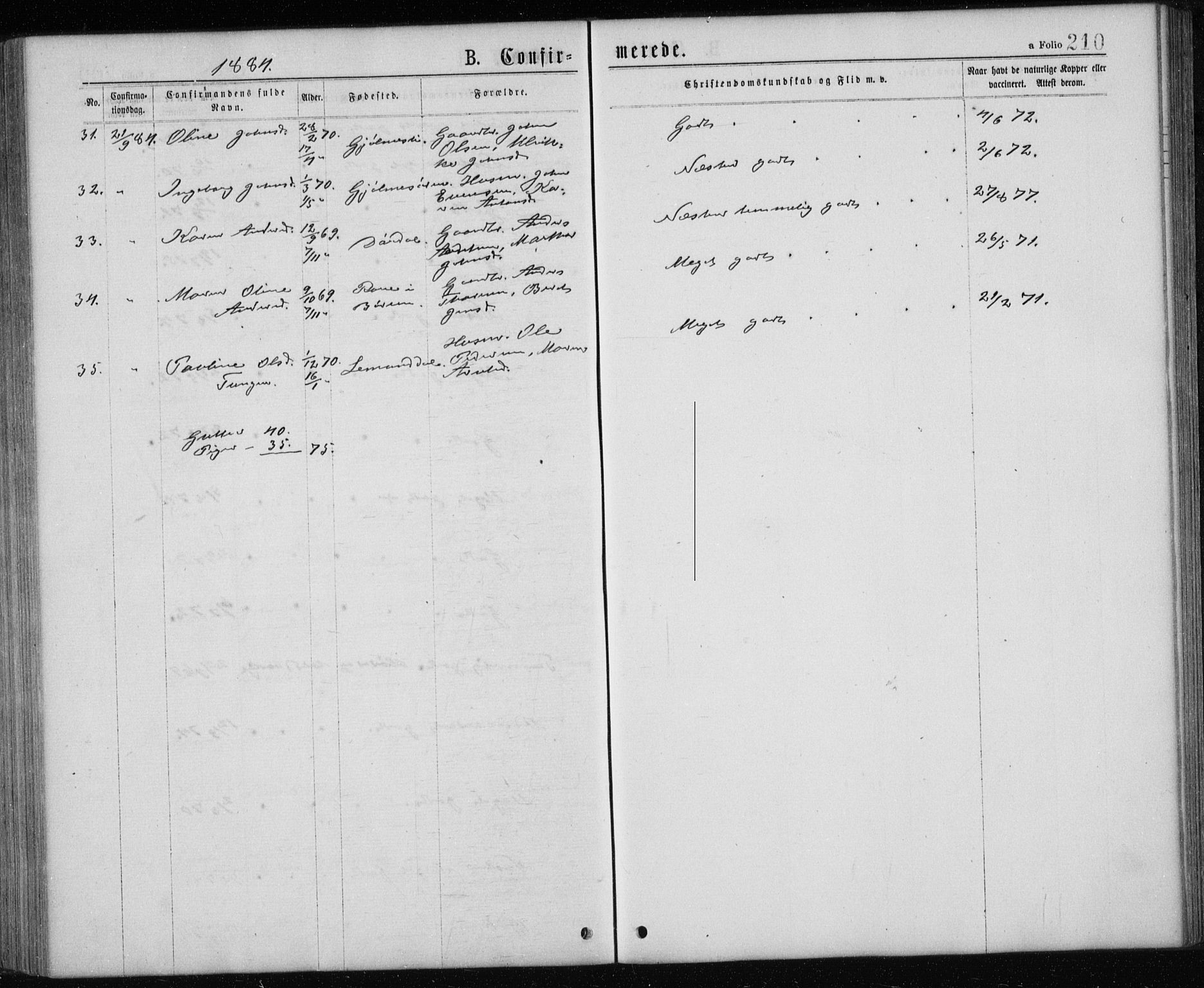 Ministerialprotokoller, klokkerbøker og fødselsregistre - Sør-Trøndelag, SAT/A-1456/668/L0817: Klokkerbok nr. 668C06, 1873-1884, s. 210