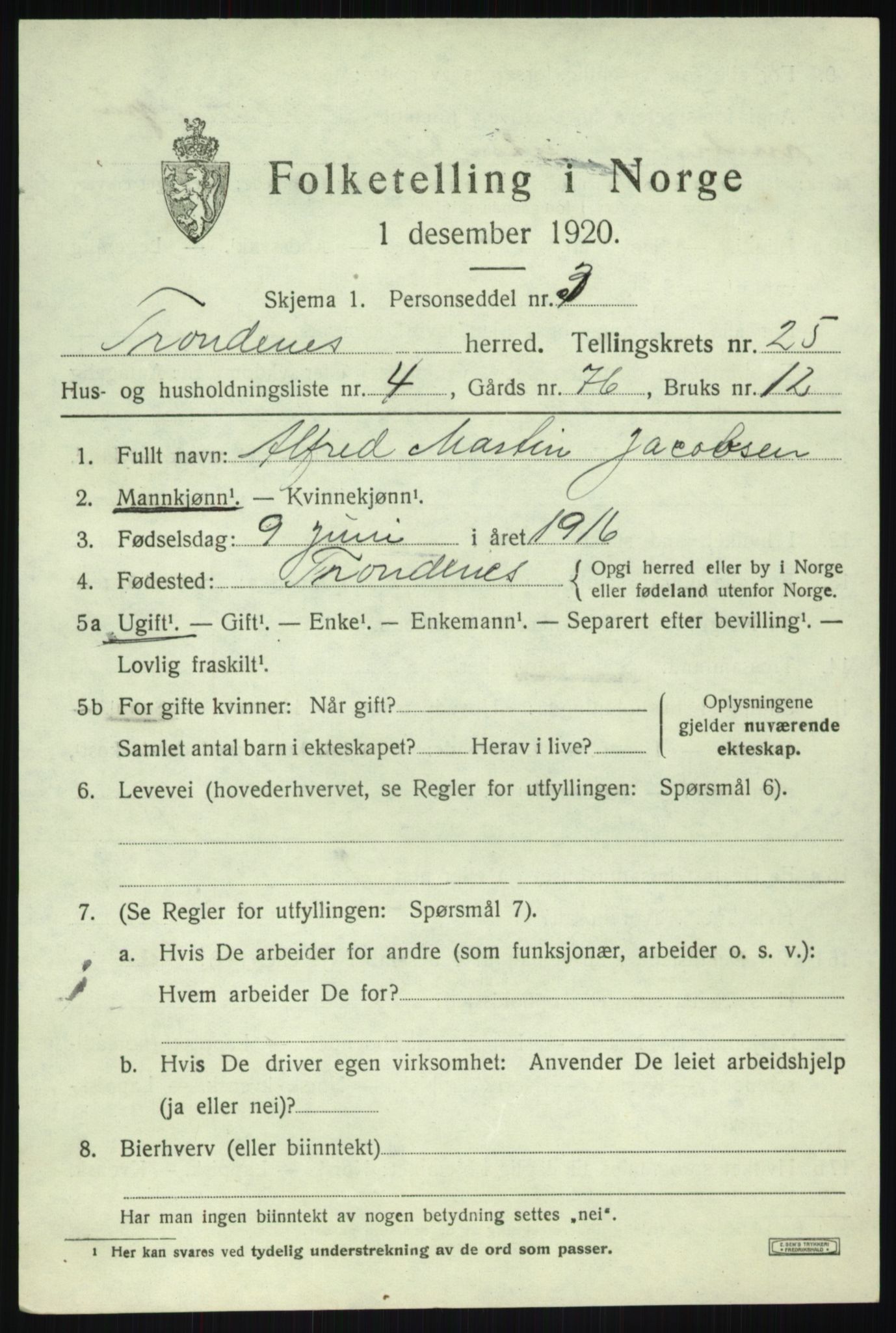 SATØ, Folketelling 1920 for 1914 Trondenes herred, 1920, s. 18452