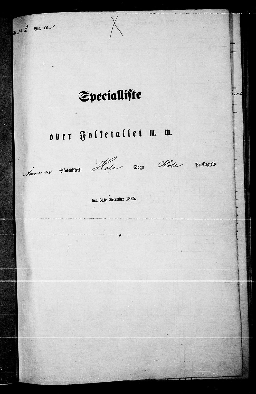 RA, Folketelling 1865 for 0612P Hole prestegjeld, 1865, s. 36
