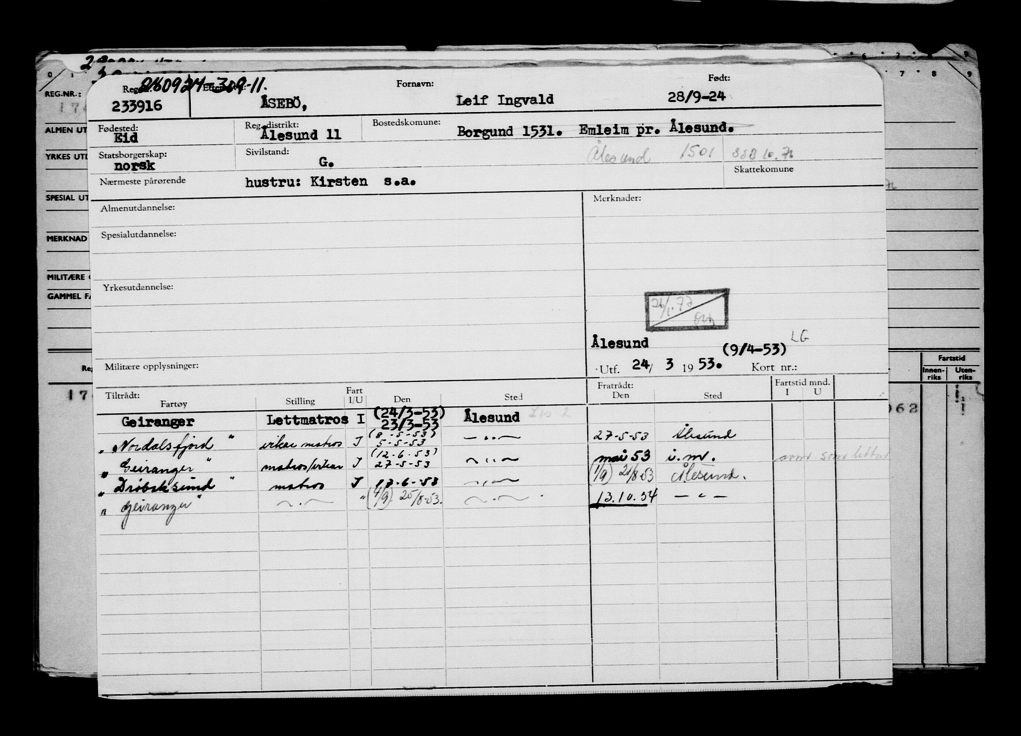 Direktoratet for sjømenn, AV/RA-S-3545/G/Gb/L0236: Hovedkort, 1924, s. 474