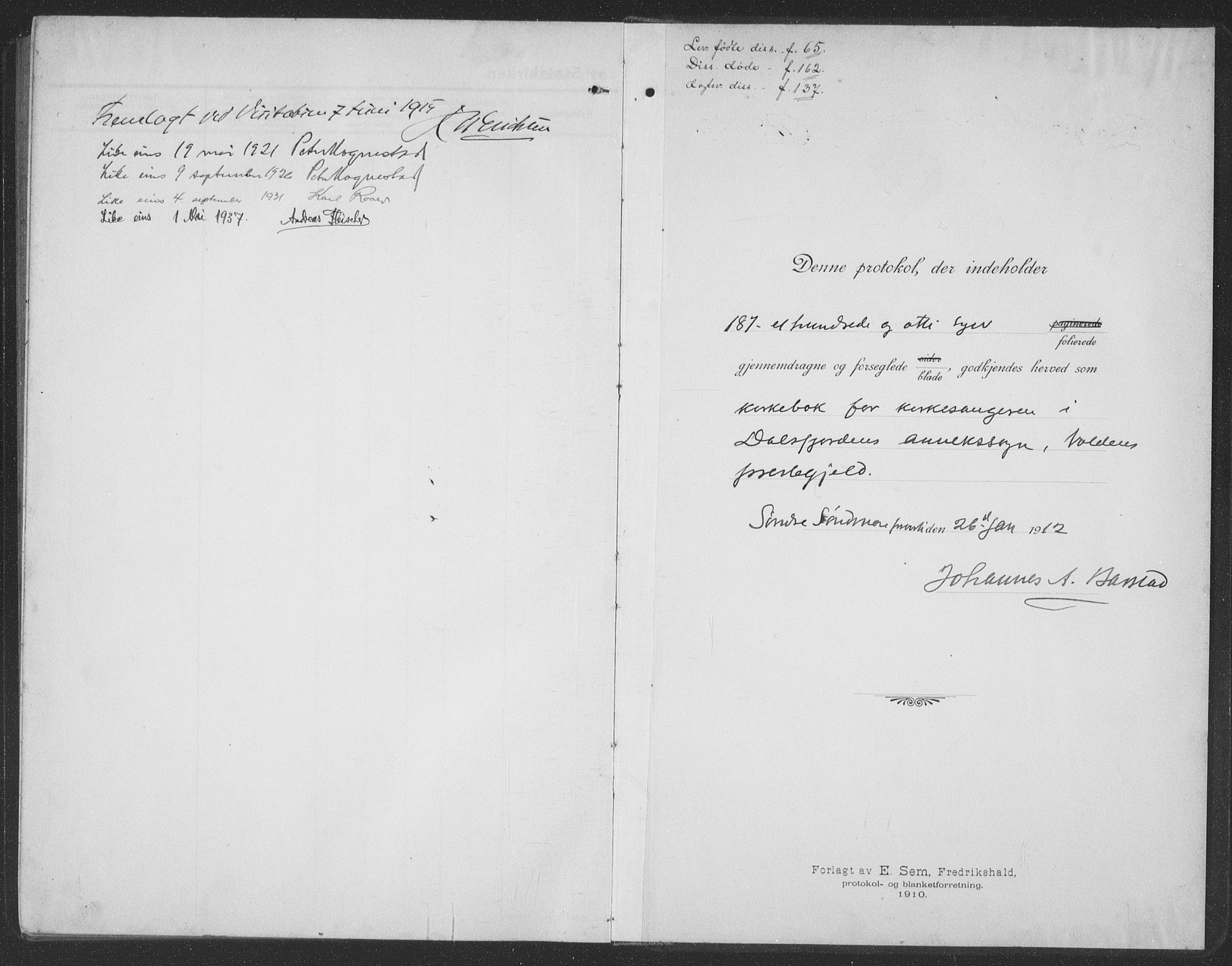 Ministerialprotokoller, klokkerbøker og fødselsregistre - Møre og Romsdal, AV/SAT-A-1454/512/L0169: Klokkerbok nr. 512C01, 1910-1935