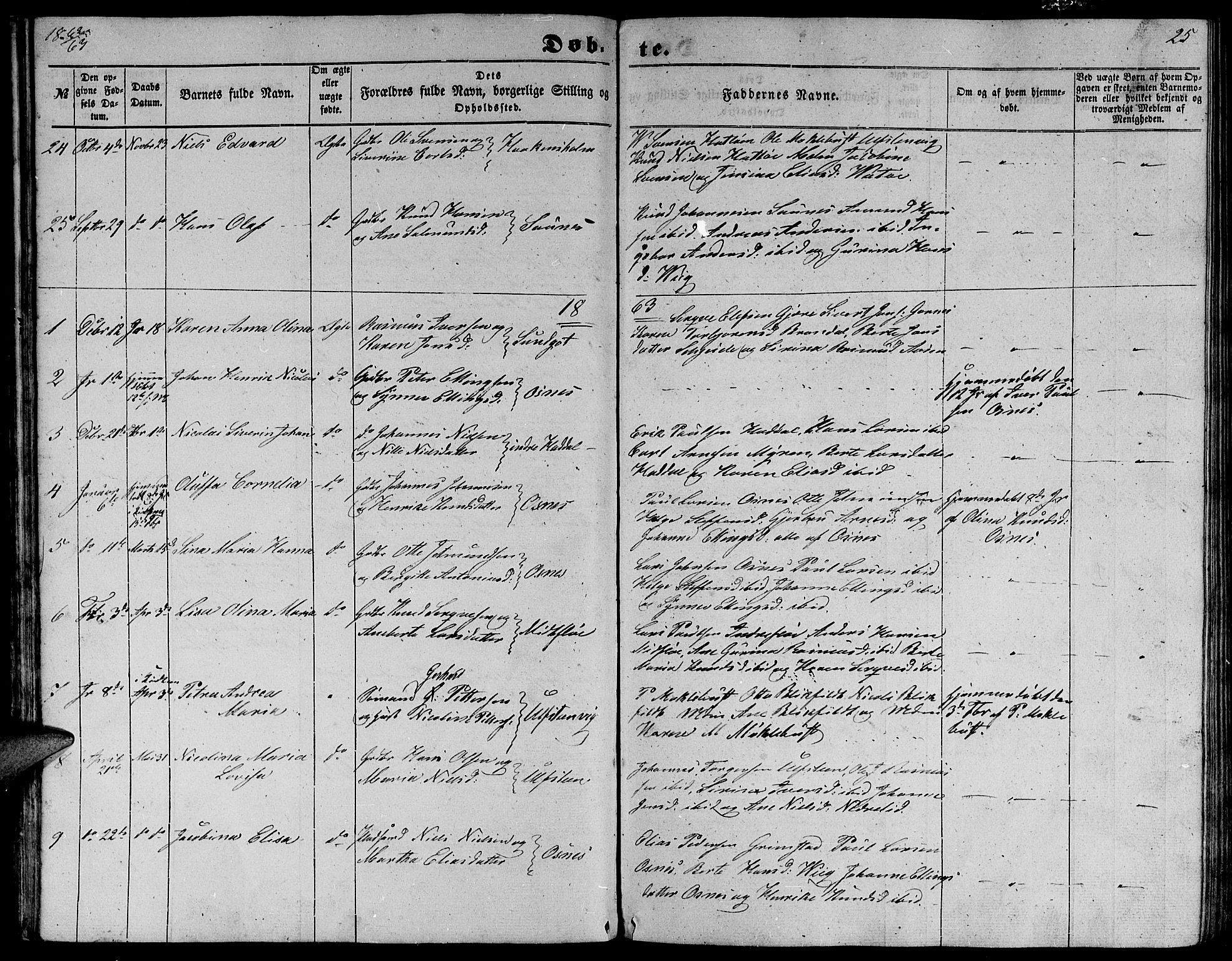 Ministerialprotokoller, klokkerbøker og fødselsregistre - Møre og Romsdal, SAT/A-1454/509/L0111: Klokkerbok nr. 509C01, 1854-1882, s. 25