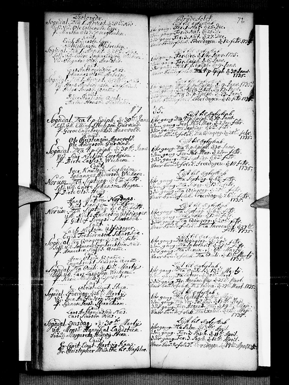 Sogndal sokneprestembete, SAB/A-81301/H/Haa/Haaa/L0002: Ministerialbok nr. A 2, 1725-1741, s. 72