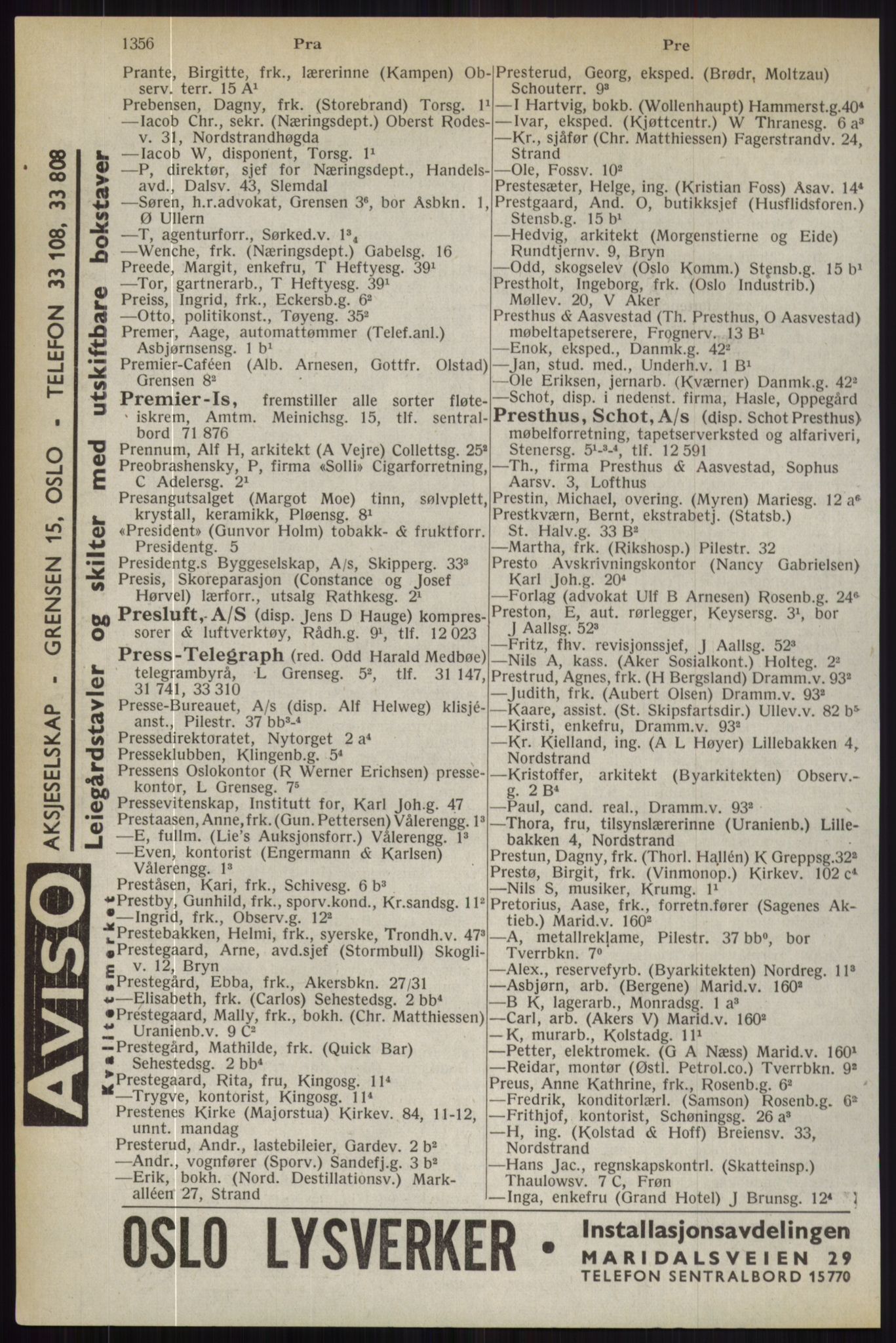 Kristiania/Oslo adressebok, PUBL/-, 1944, s. 1356