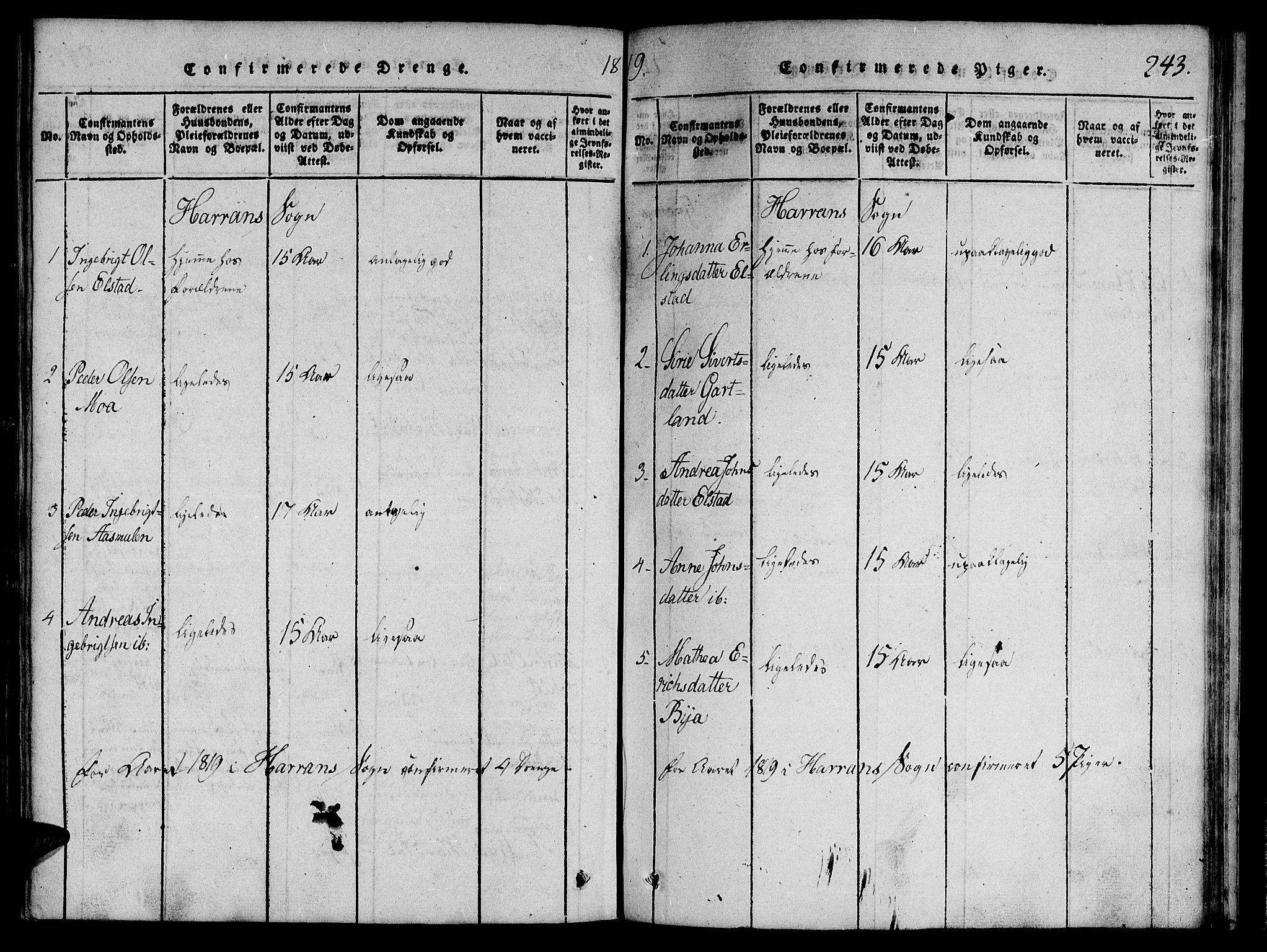 Ministerialprotokoller, klokkerbøker og fødselsregistre - Nord-Trøndelag, AV/SAT-A-1458/764/L0546: Ministerialbok nr. 764A06 /1, 1816-1823, s. 243