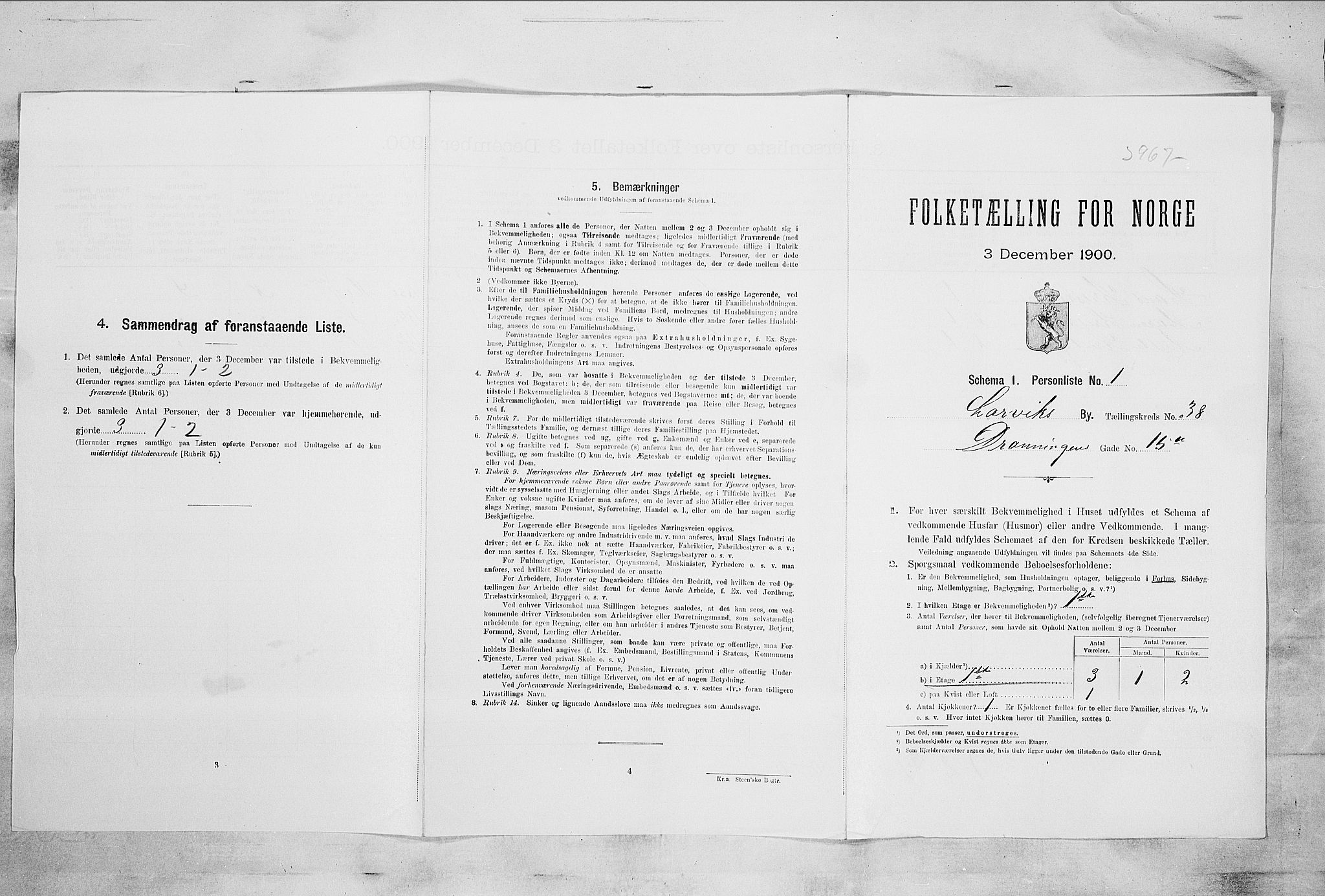 RA, Folketelling 1900 for 0707 Larvik kjøpstad, 1900, s. 5144