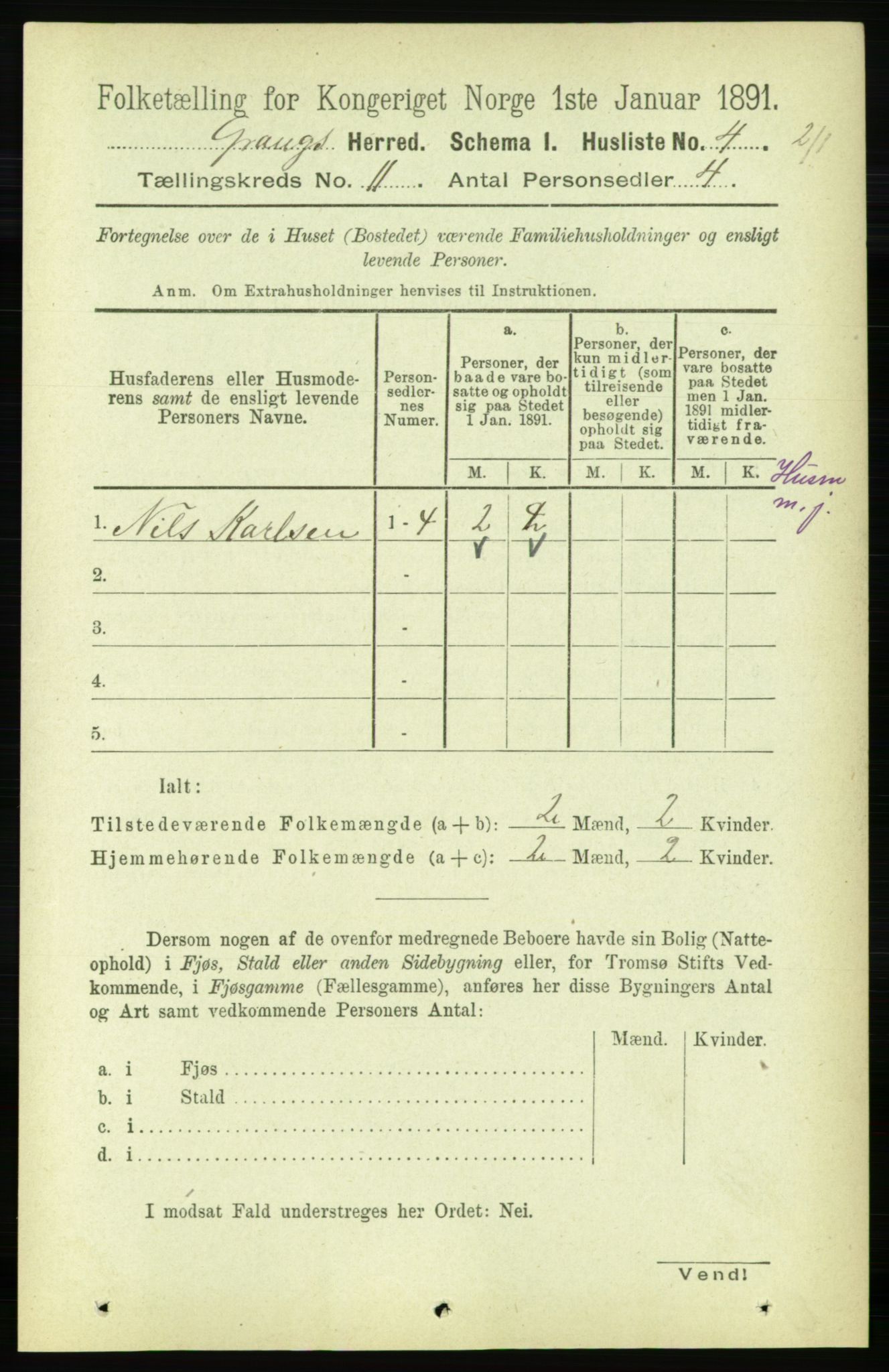 RA, Folketelling 1891 for 1742 Grong herred, 1891, s. 4034