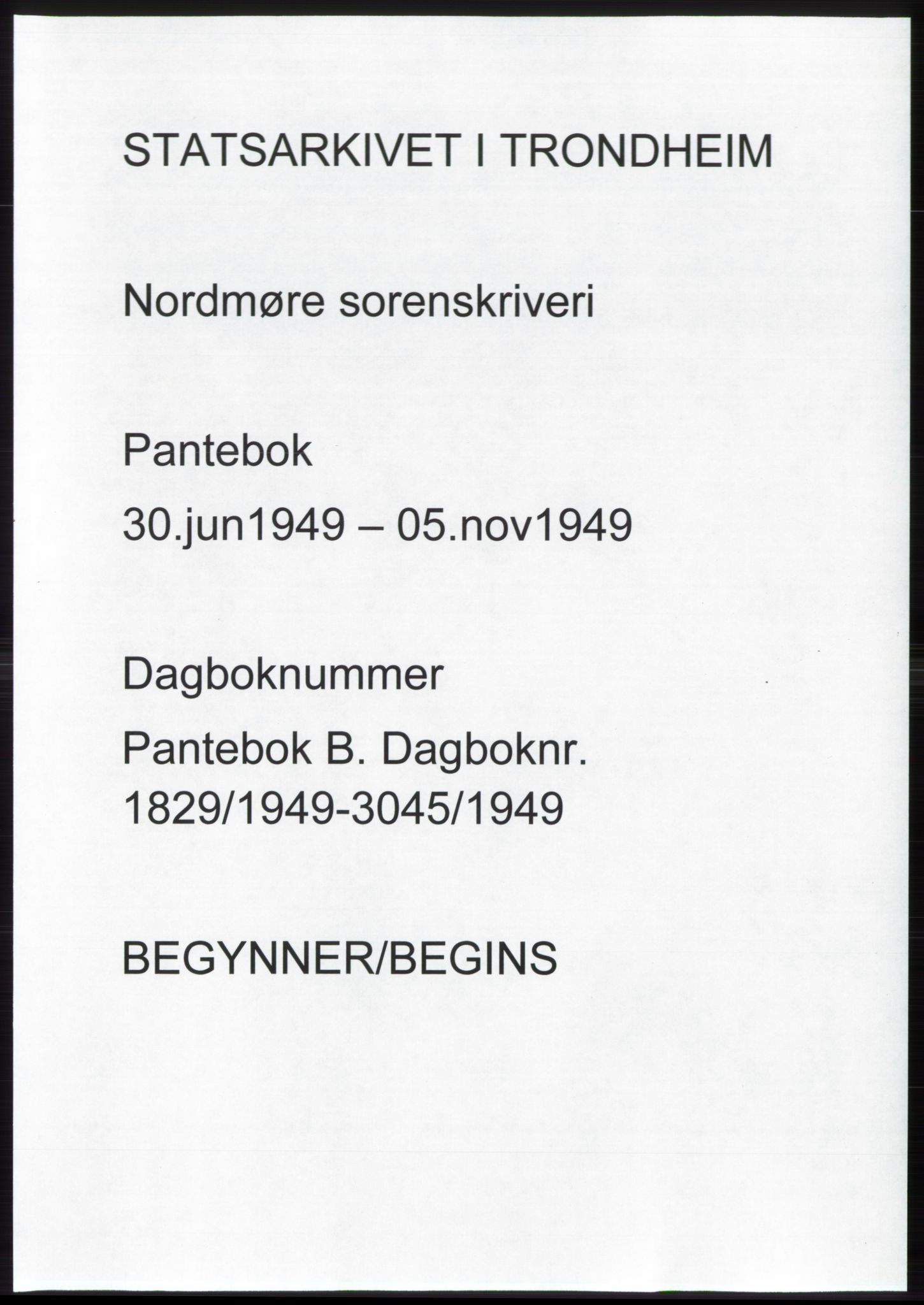 Nordmøre sorenskriveri, AV/SAT-A-4132/1/2/2Ca: Pantebok nr. B102, 1949-1949