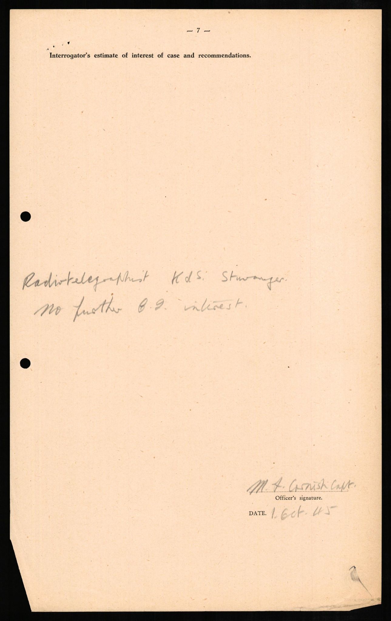 Forsvaret, Forsvarets overkommando II, AV/RA-RAFA-3915/D/Db/L0008: CI Questionaires. Tyske okkupasjonsstyrker i Norge. Tyskere., 1945-1946, s. 390