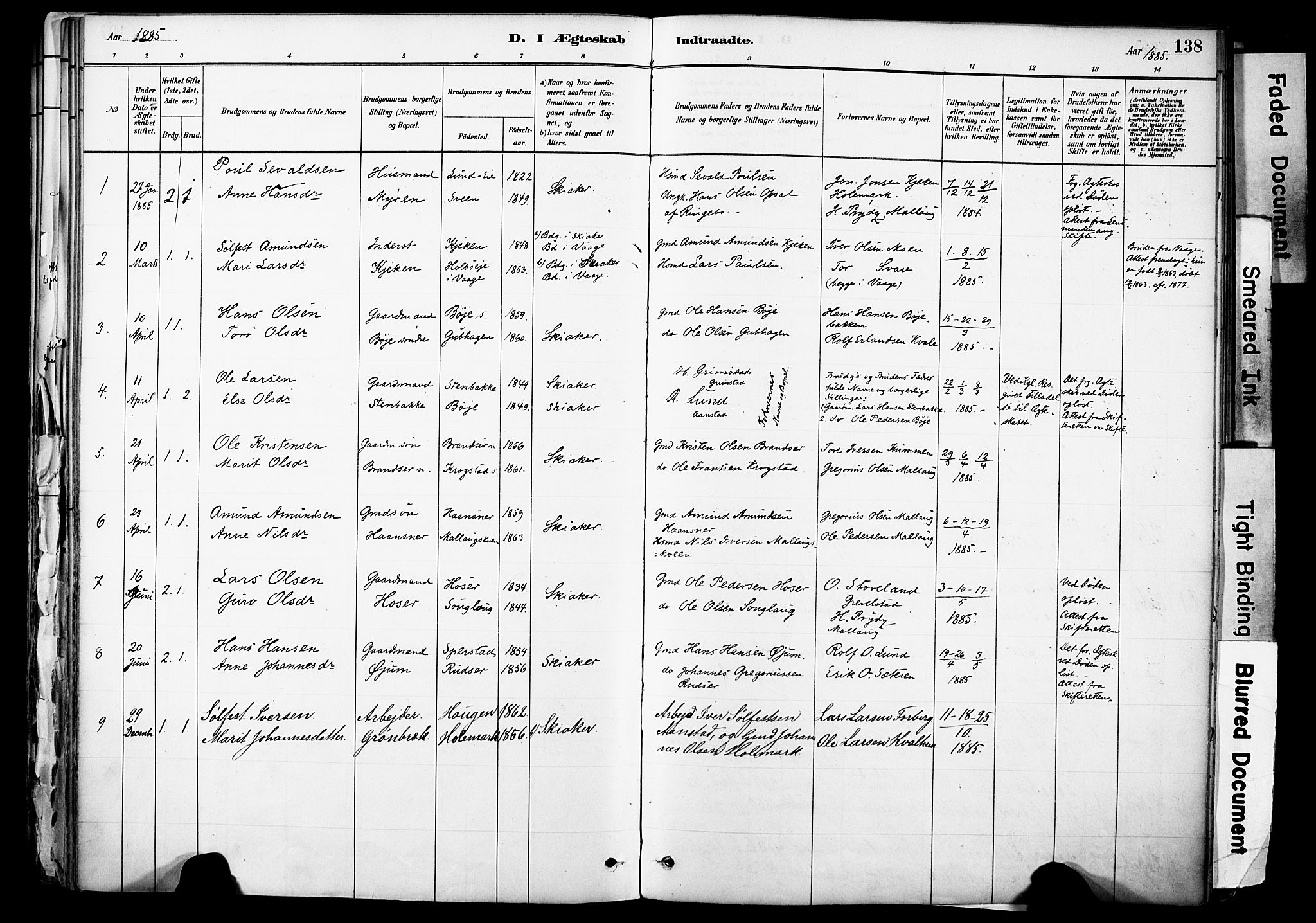 Skjåk prestekontor, AV/SAH-PREST-072/H/Ha/Haa/L0003: Ministerialbok nr. 3, 1880-1907, s. 138